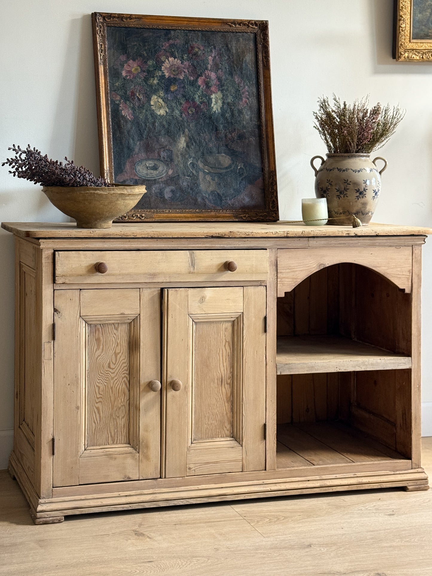 Antique English Pine Sideboard