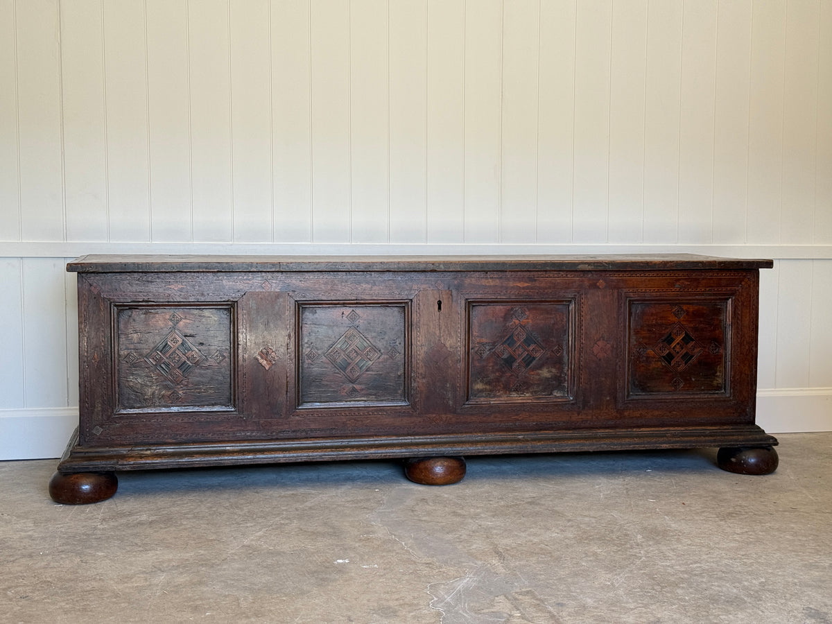 Long 17th Century Italian Walnut Chest