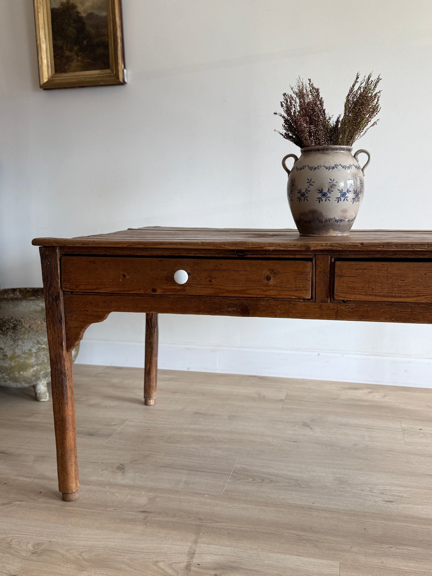 English Victorian Pine Farm Table