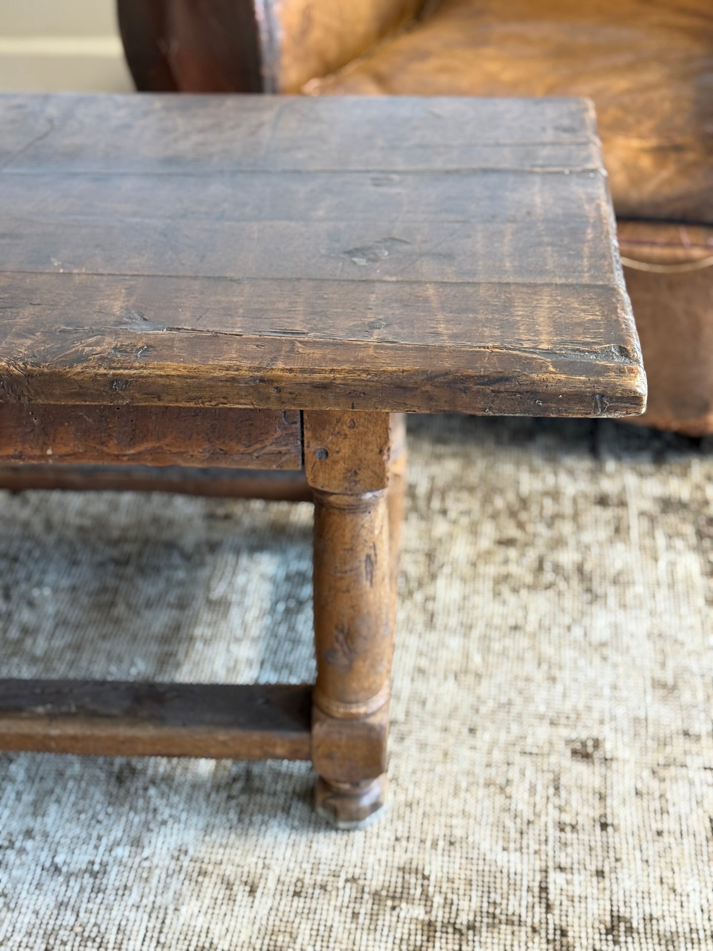 Antique French Walnut Coffee Table or Bench (c.1850)