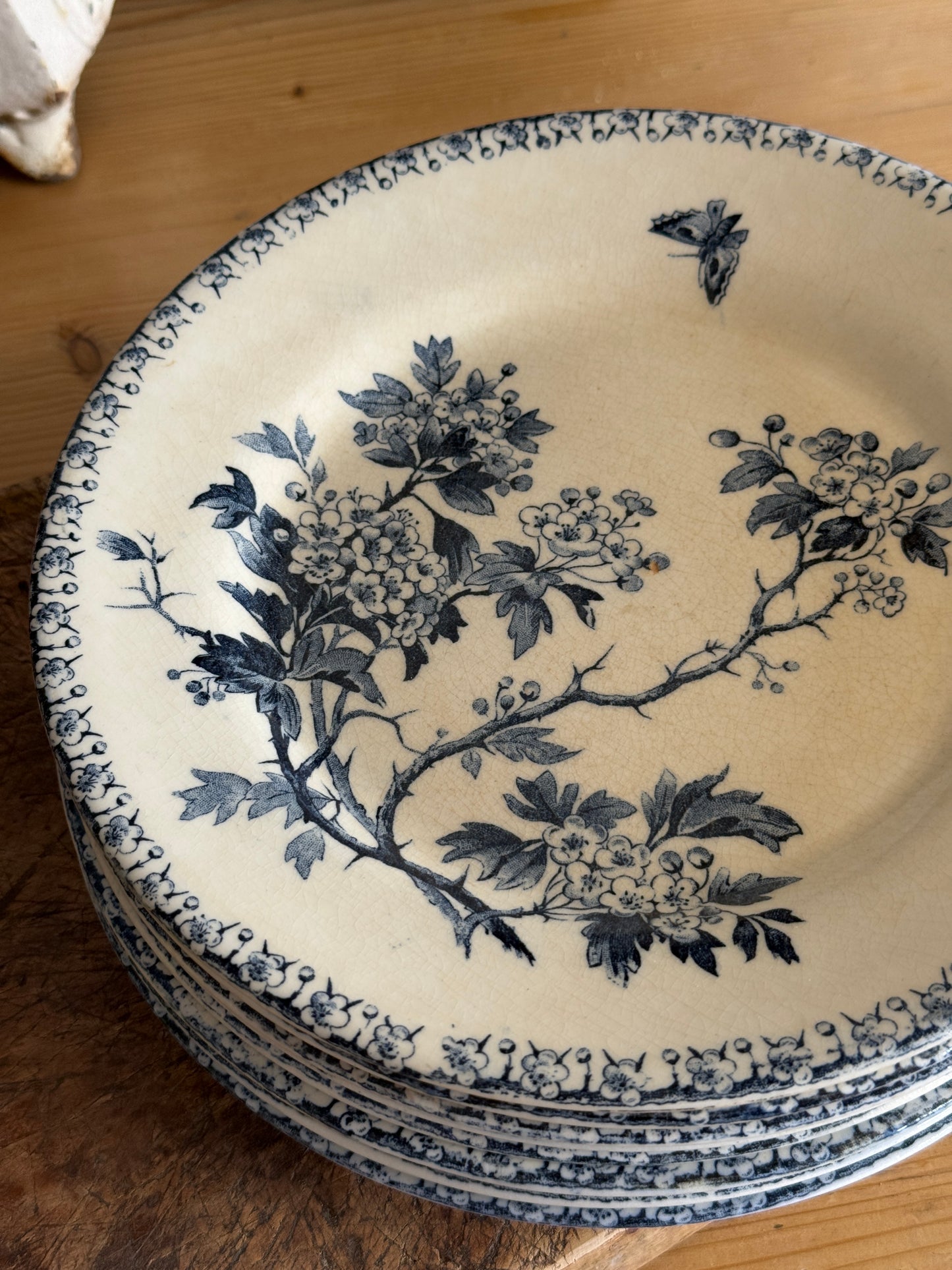 Set of 8 Antique Ironstone Plates