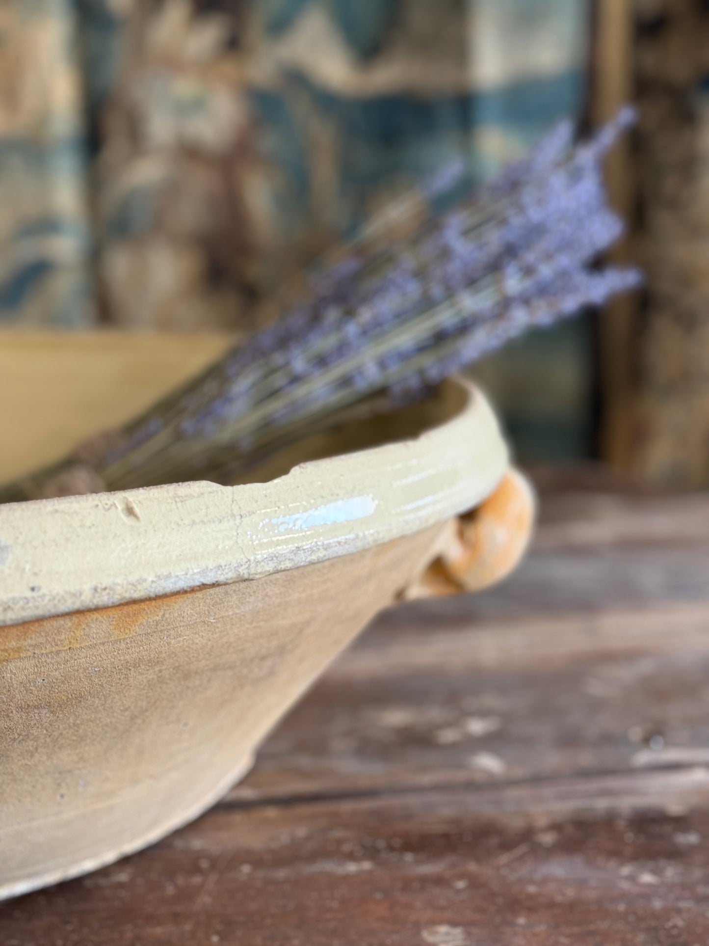 Large Antique French Dairy & Tian Bowls