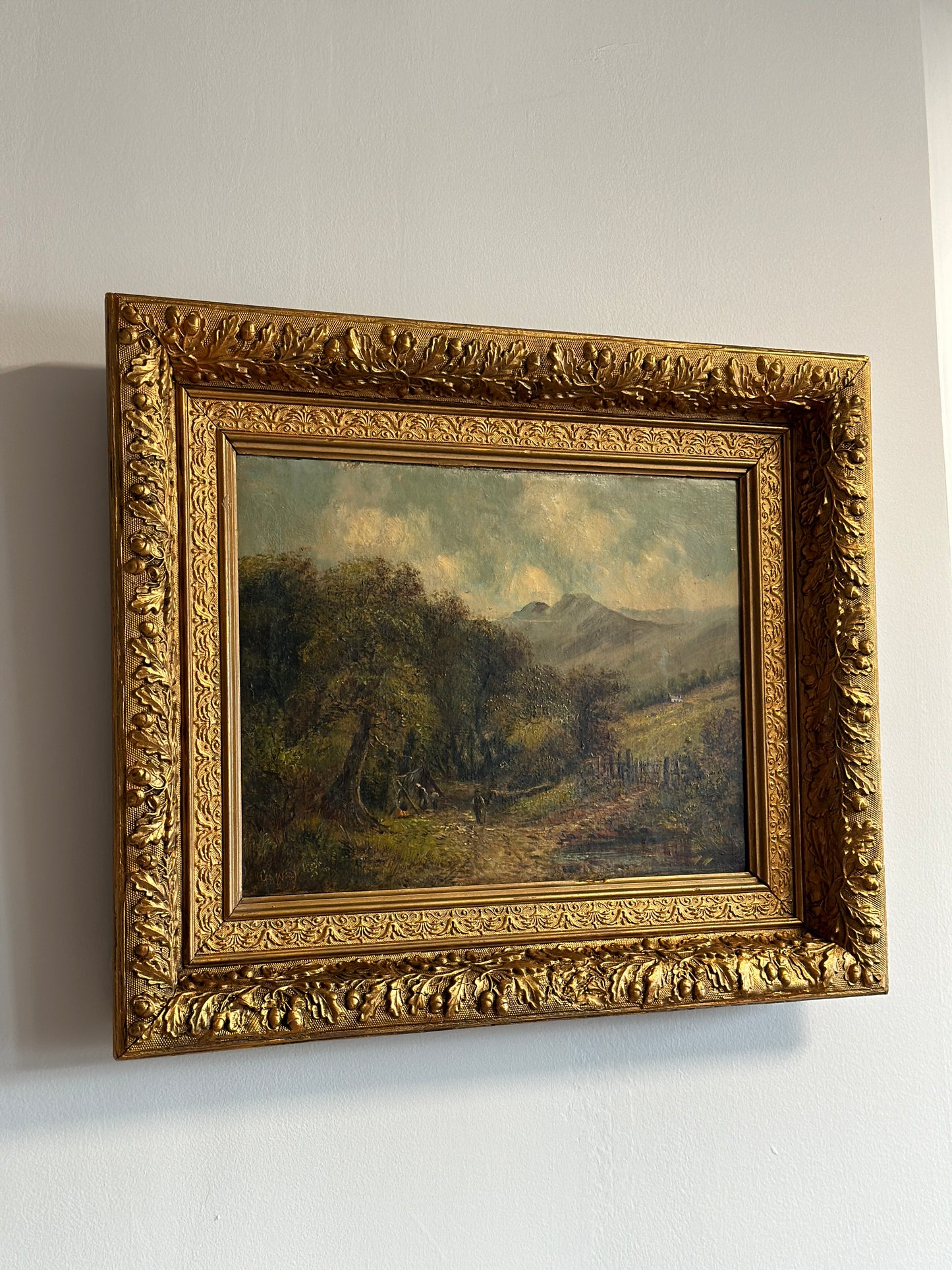 Antique Original Lake District Oil Painting, by George Augustus Williams (1814-1901)