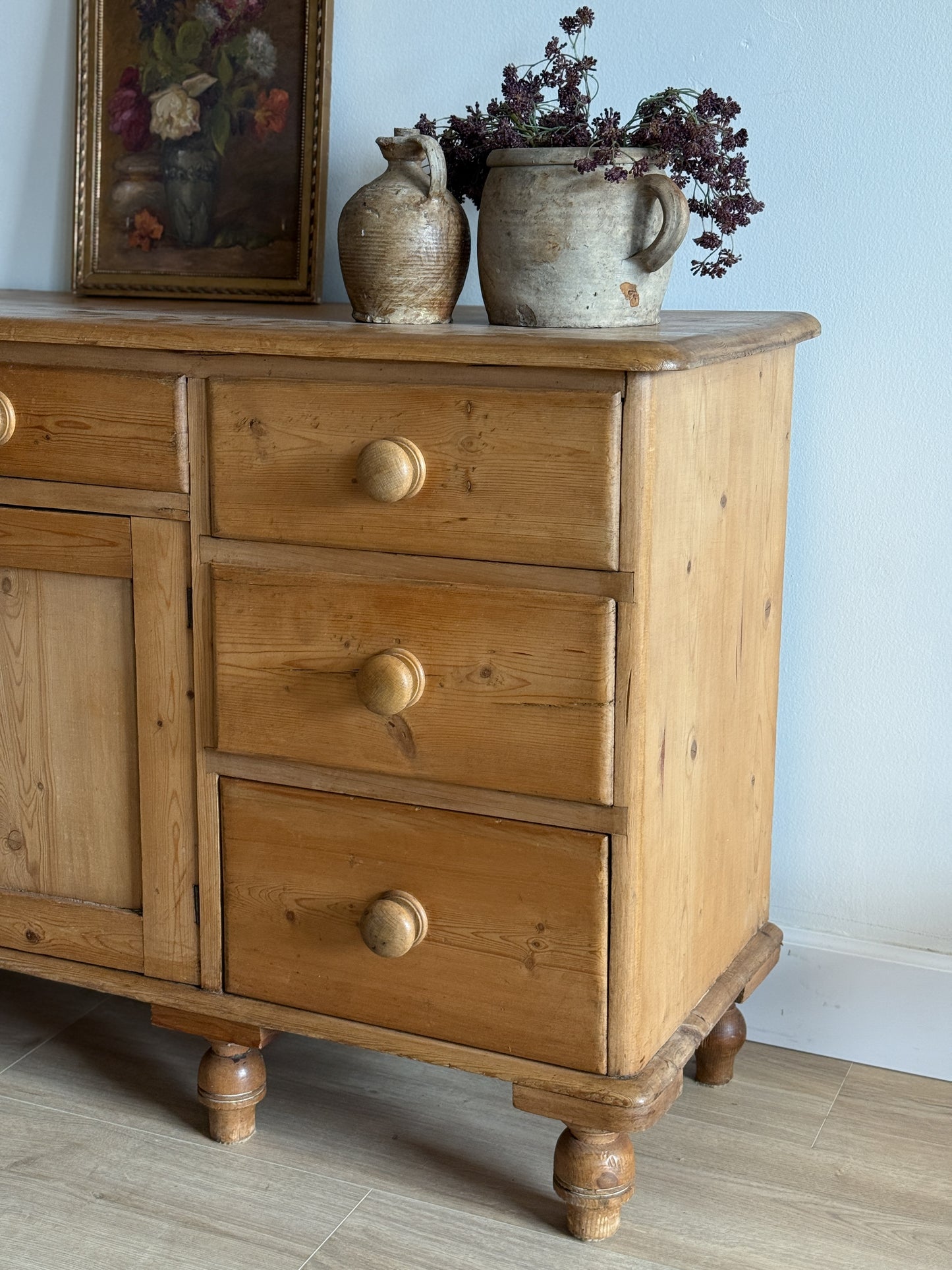 Antique English Pine Sideboard