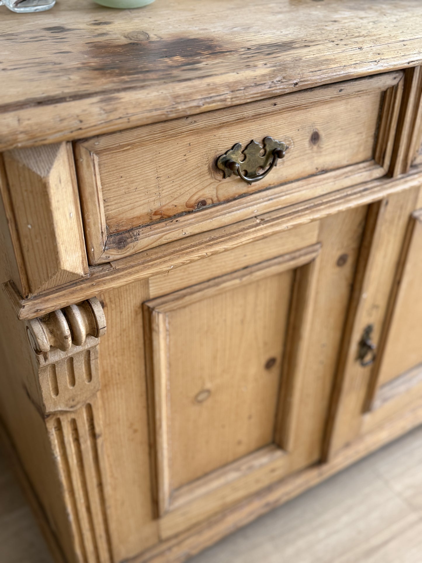 Antique English Pine Sideboard