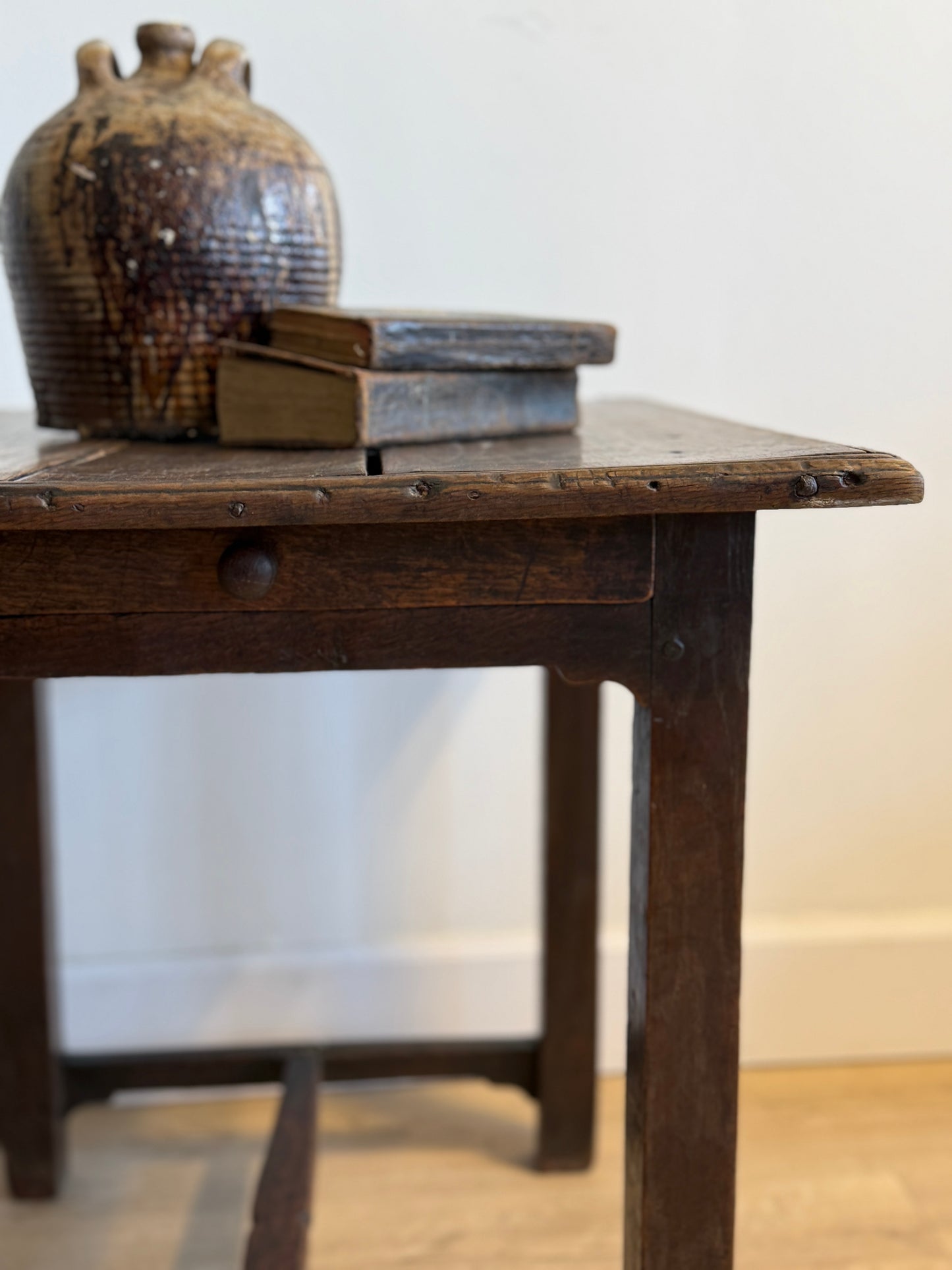 Late 17th/18th c. English Oak Side Table with Drawer
