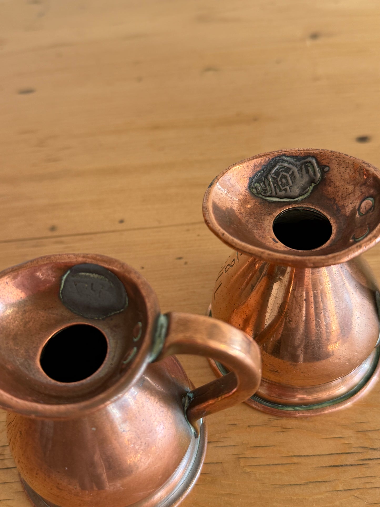 Antique English 1/8 gil Copper Measuring Jug