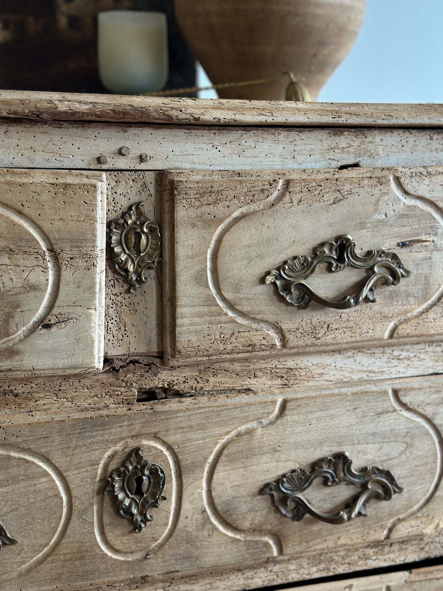 18th Century French Bleached Commode/Chest of Drawers