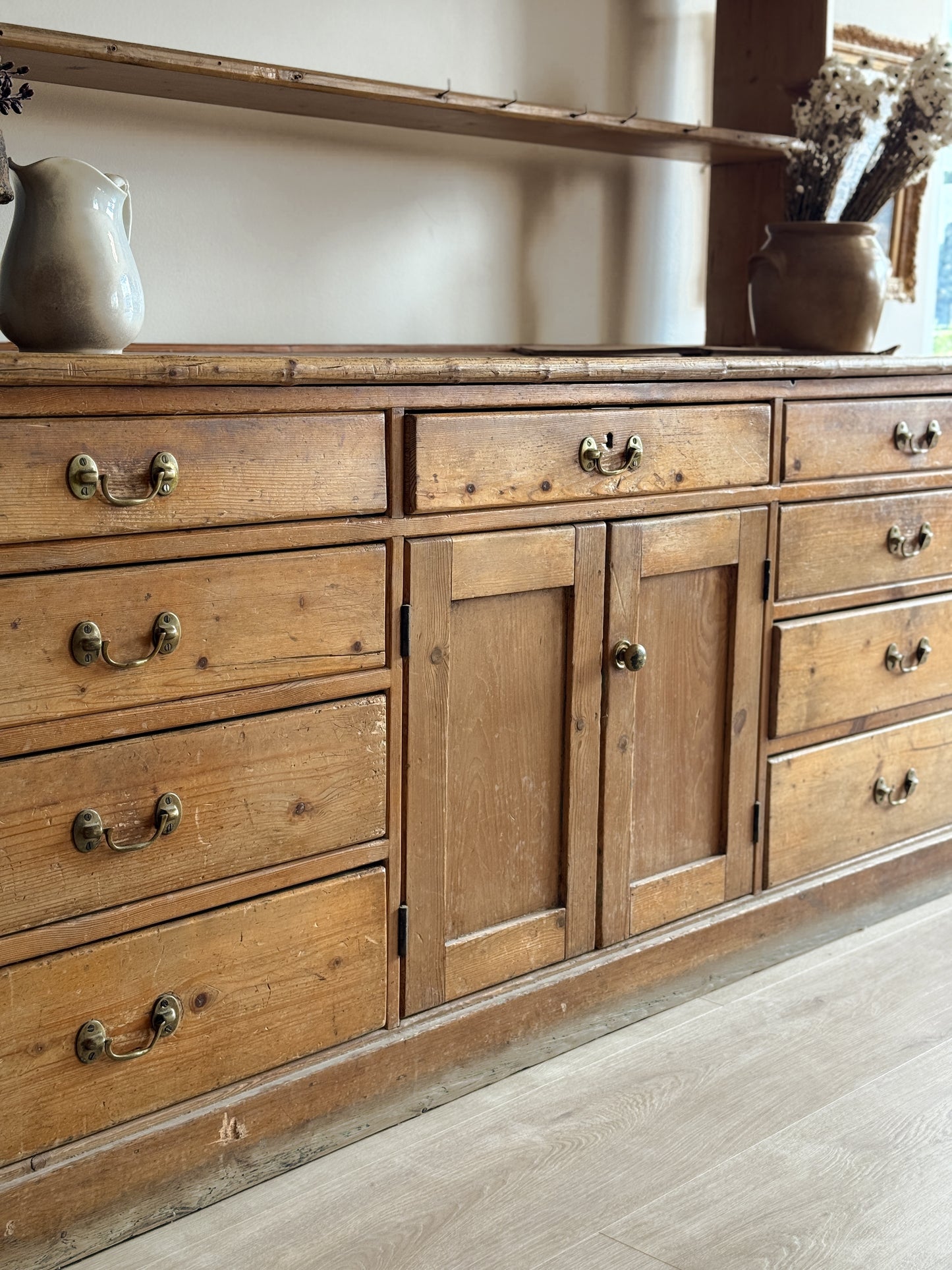 Large Antique English Stepback Hutch