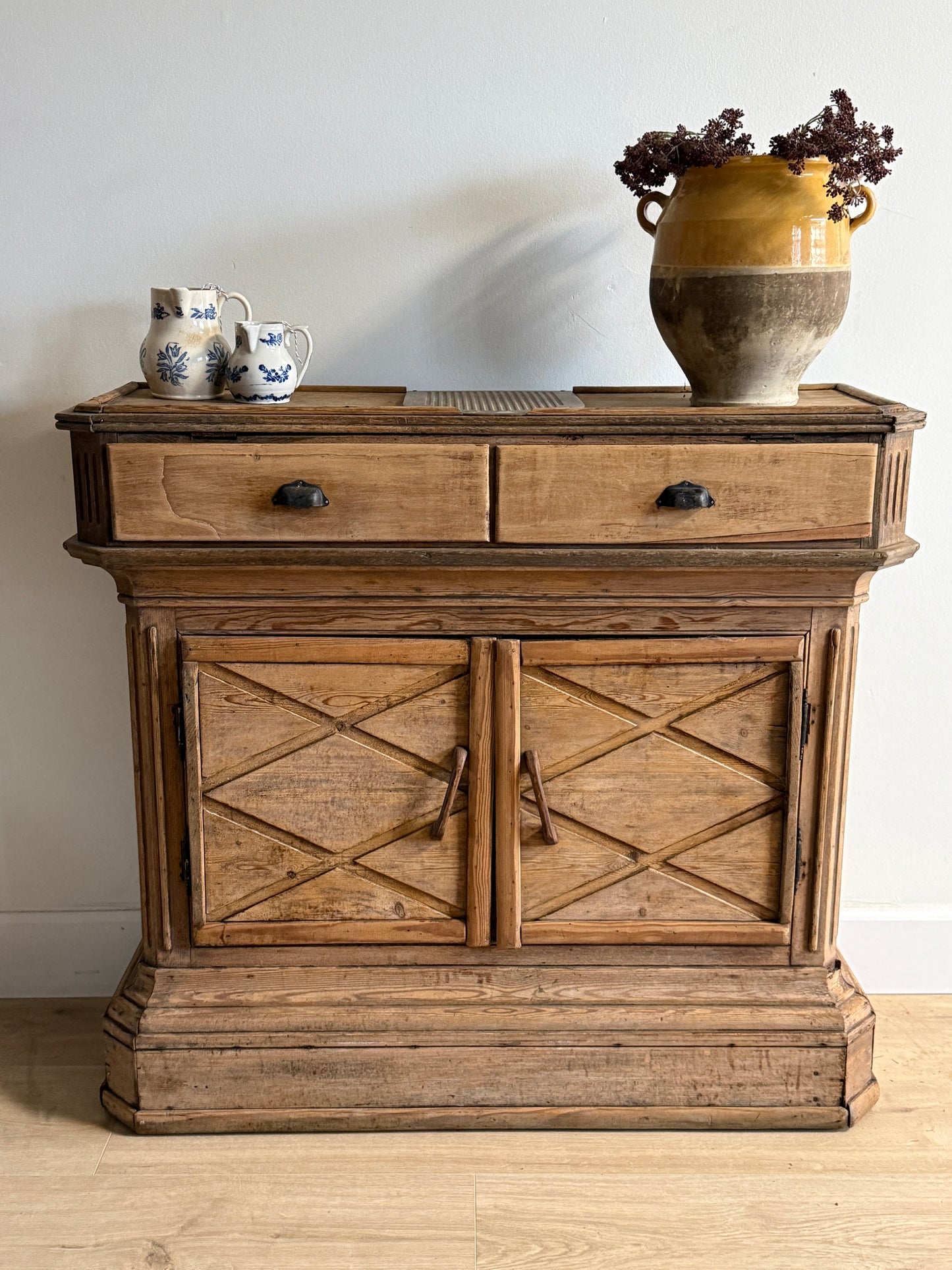 Antique French Pine Shop Counter