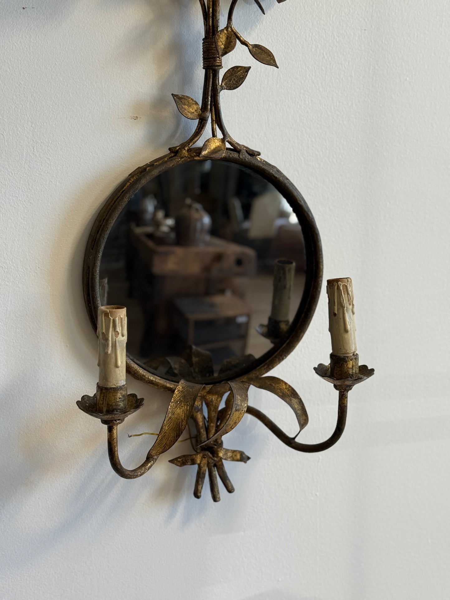 Antique French Mirror Sconce
