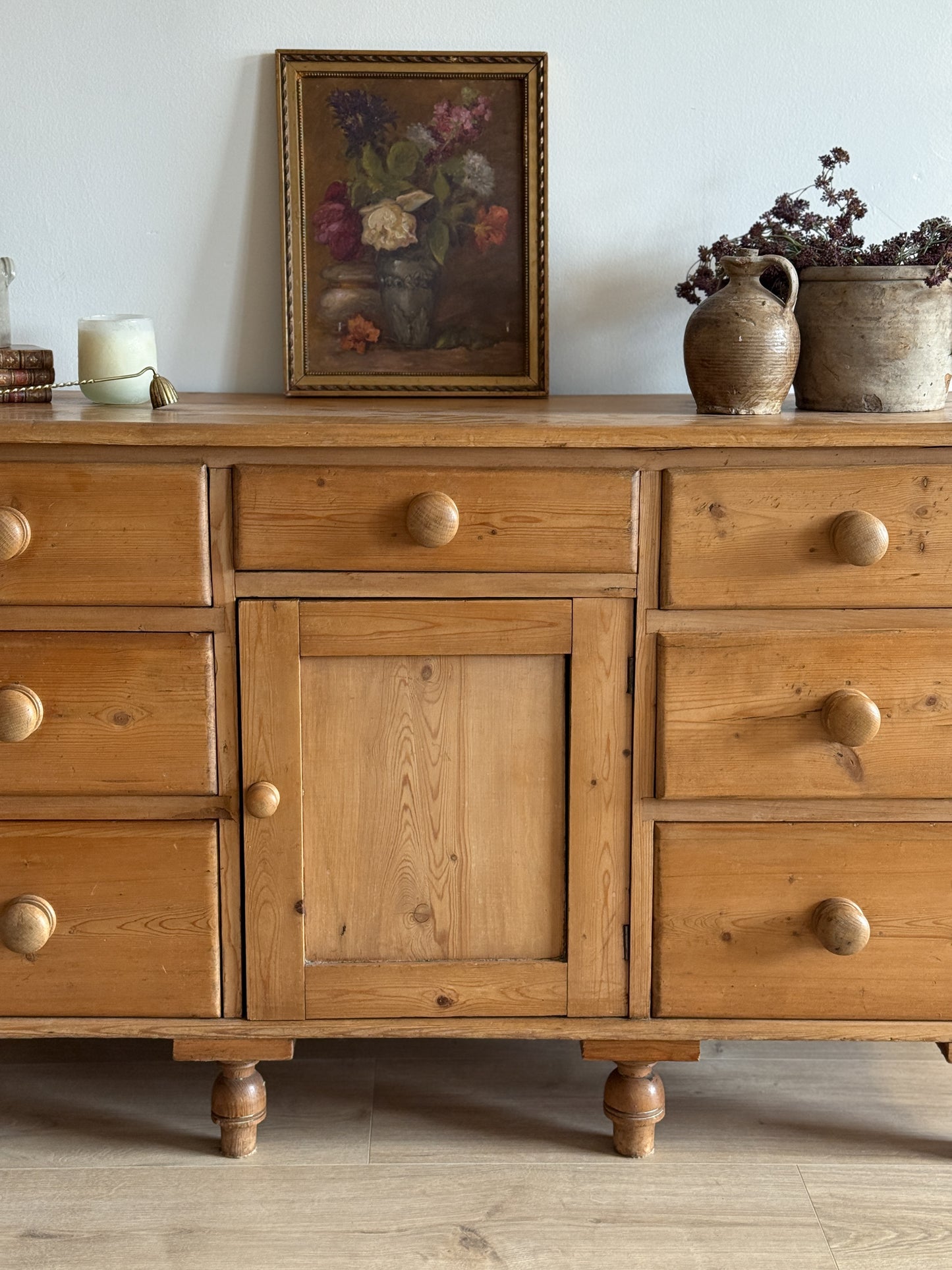 Antique English Pine Sideboard