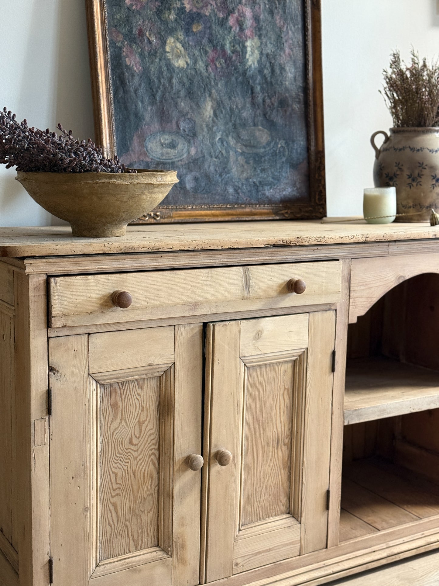Antique English Pine Sideboard