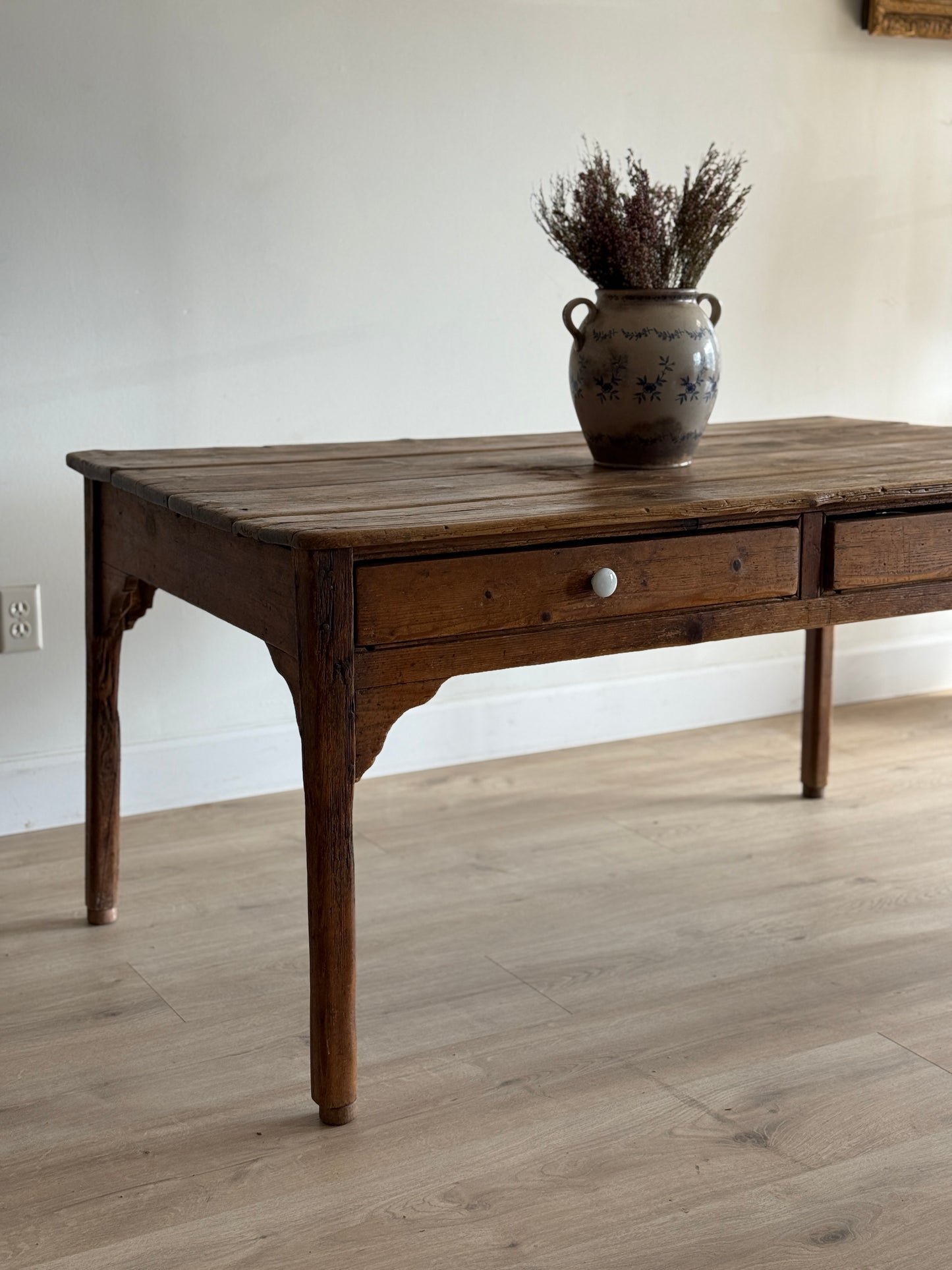 English Victorian Pine Farm Table