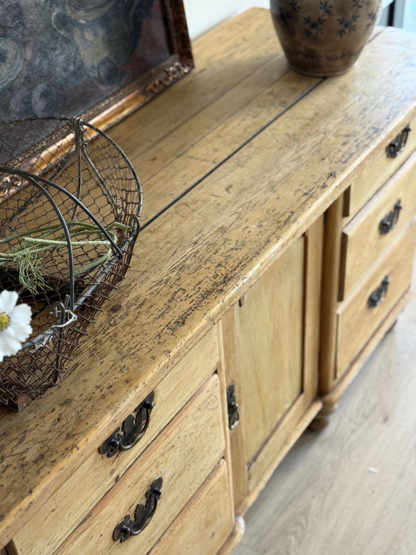 Antique English Pine Sideboard