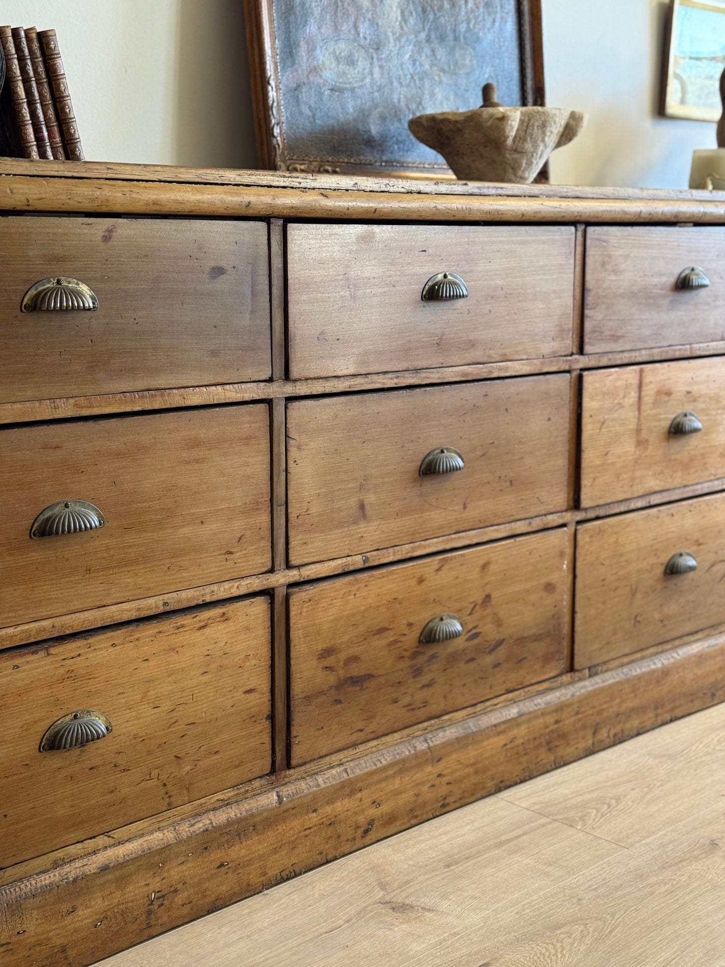 Antique Twelve Drawer Shop Counter/Sideboard