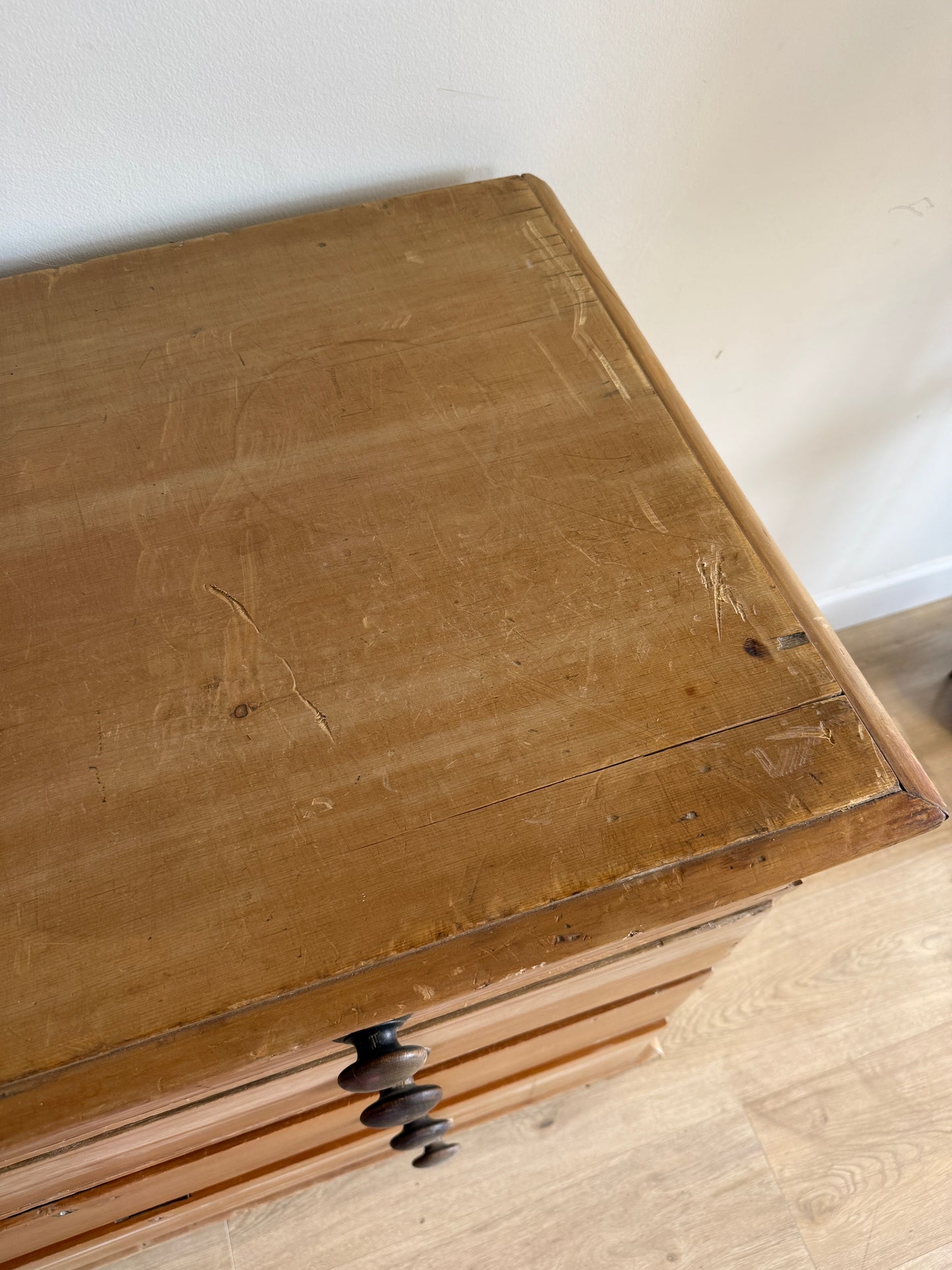 Large Antique English Pine Dresser/Chest of Drawers