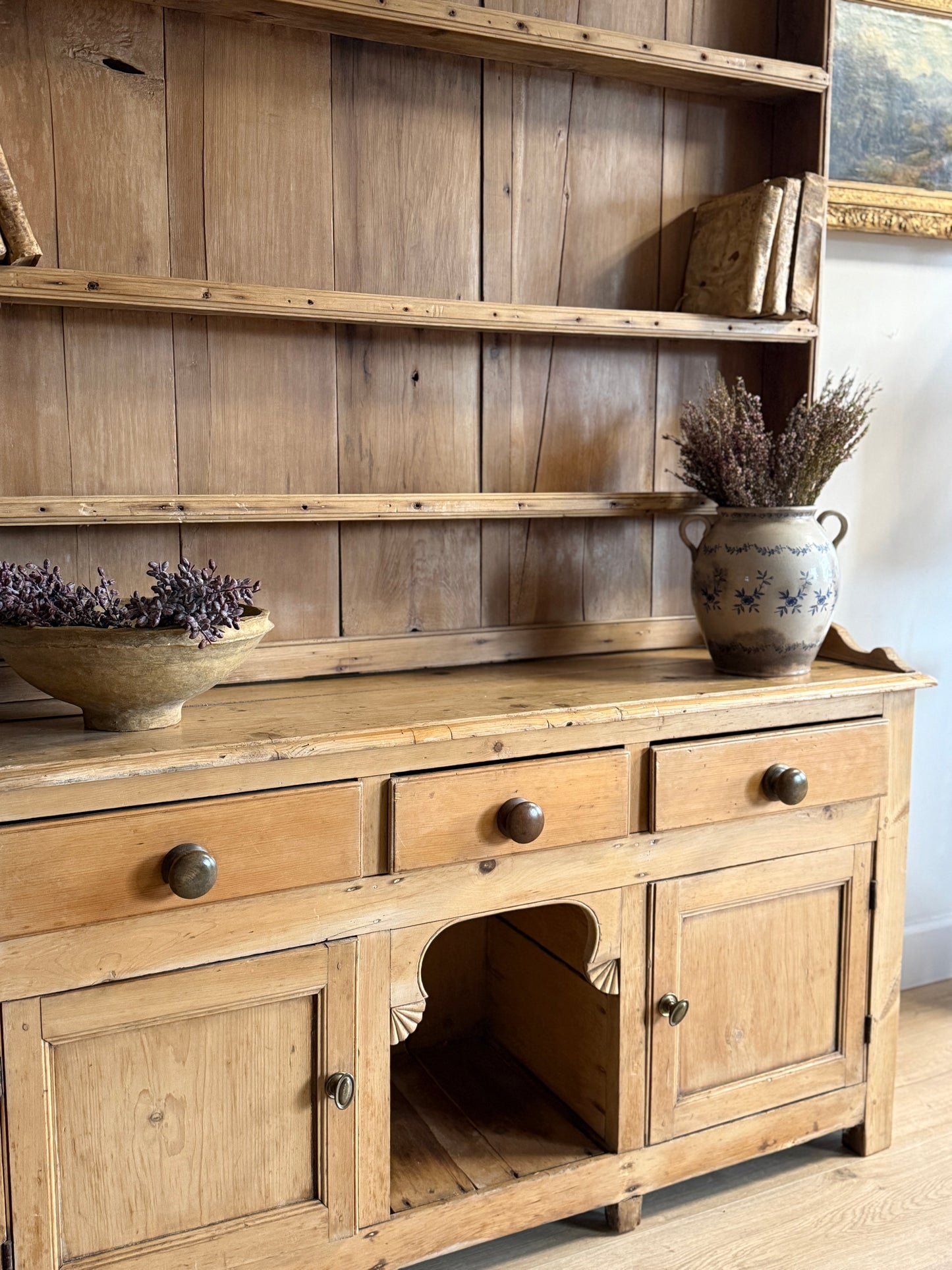 Antique English Pine Hutch