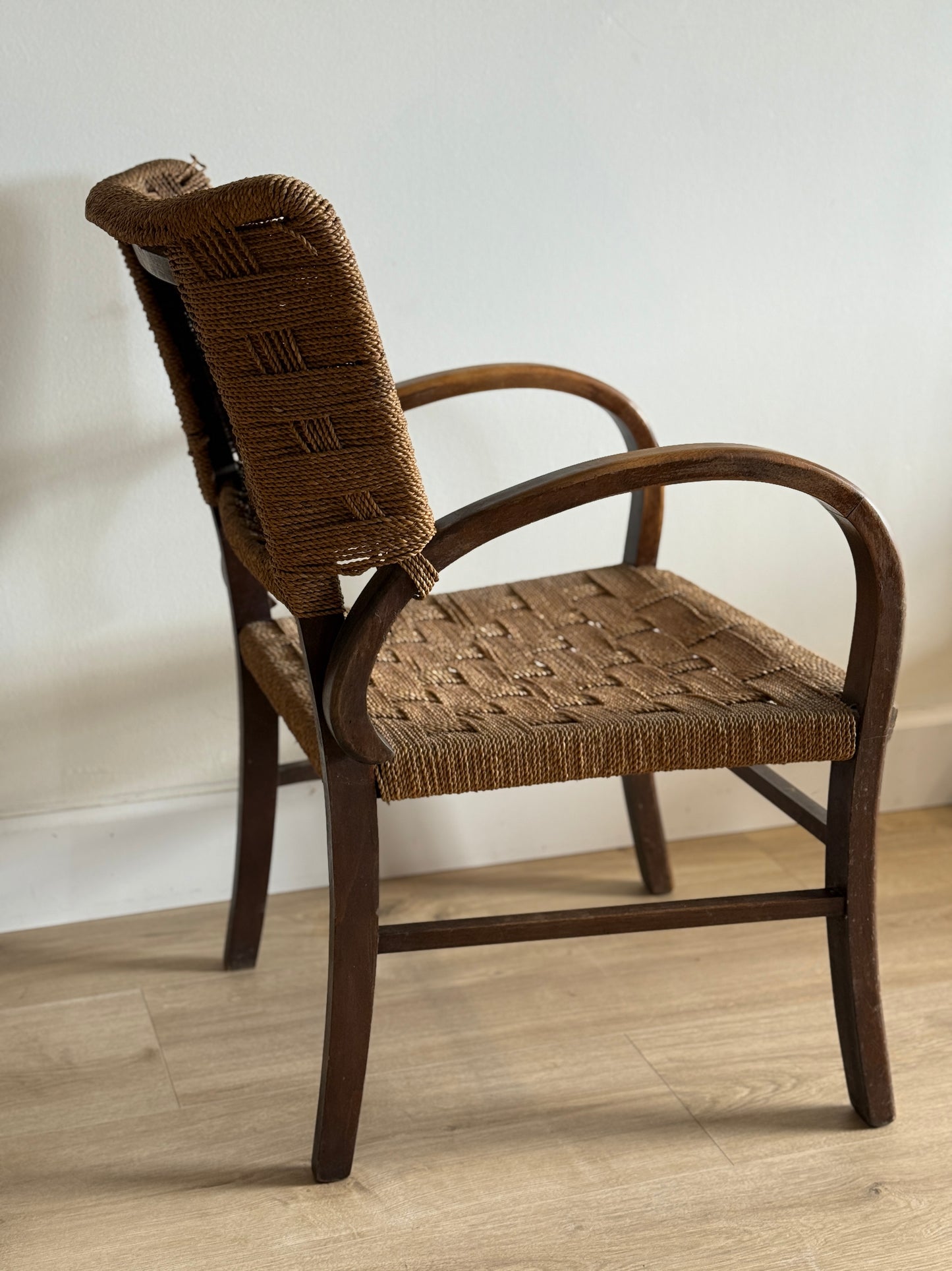 European Art Deco Rush Chair
