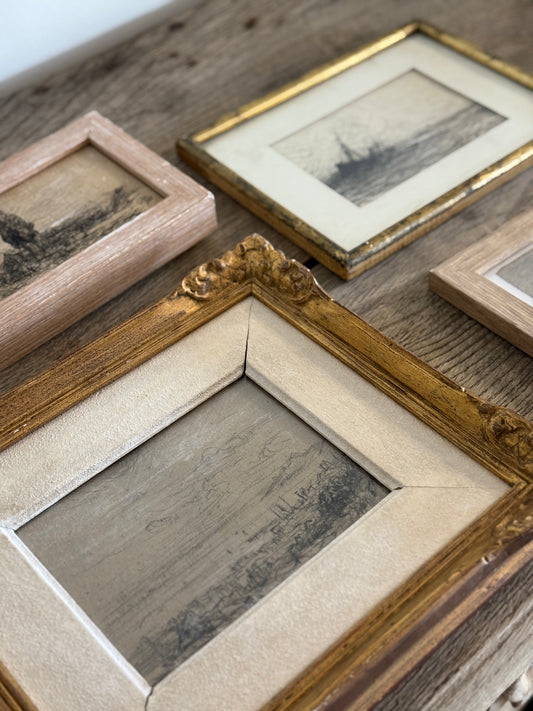 Antique Framed French Sketches