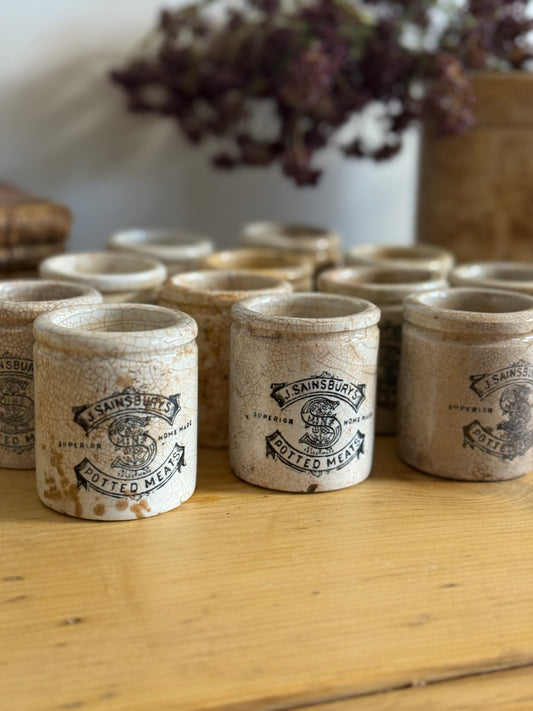 Antique English Potted Meat Jars