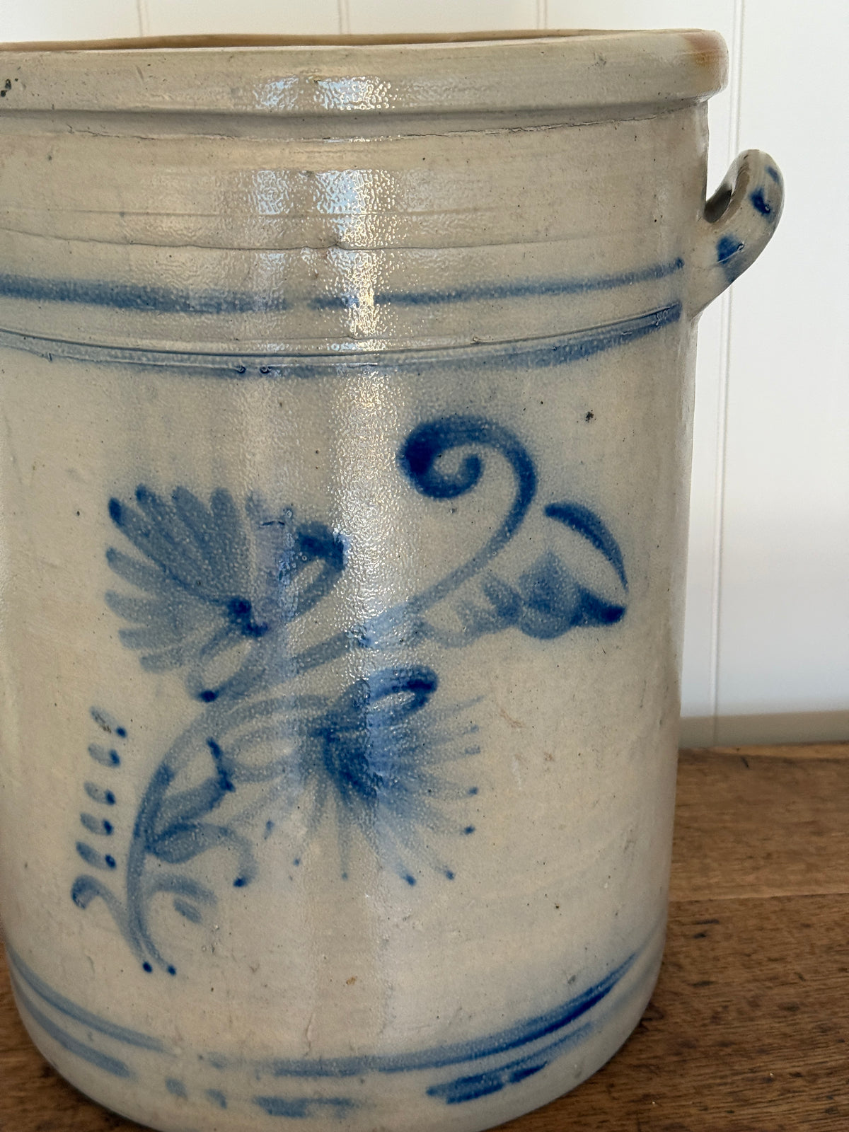Large Antique Alsatian Salt Glaze Crock