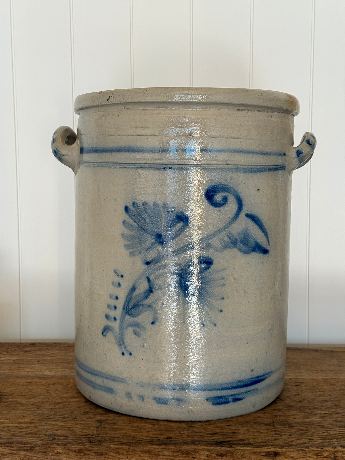 Large Antique Alsatian Salt Glaze Crock