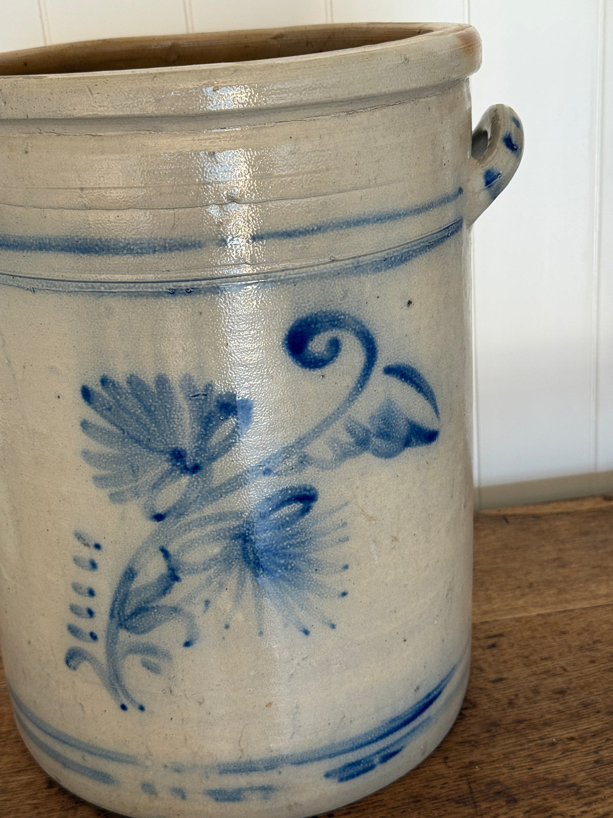Large Antique Alsatian Salt Glaze Crock