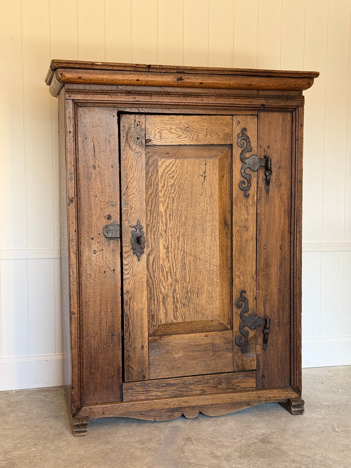17th Century Dutch Oak Single Door Cabinet