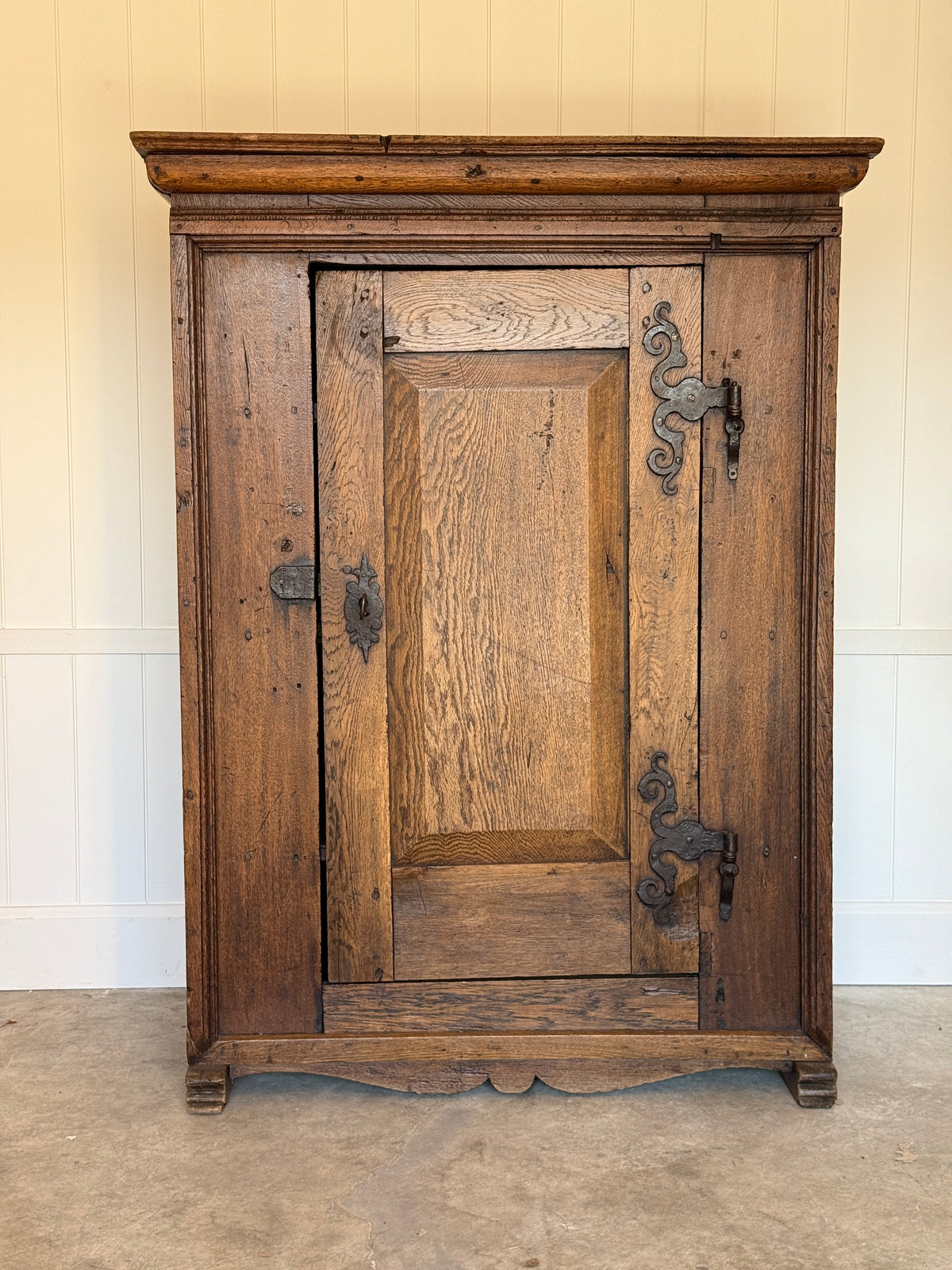 17th Century Dutch Oak Single Door Cabinet