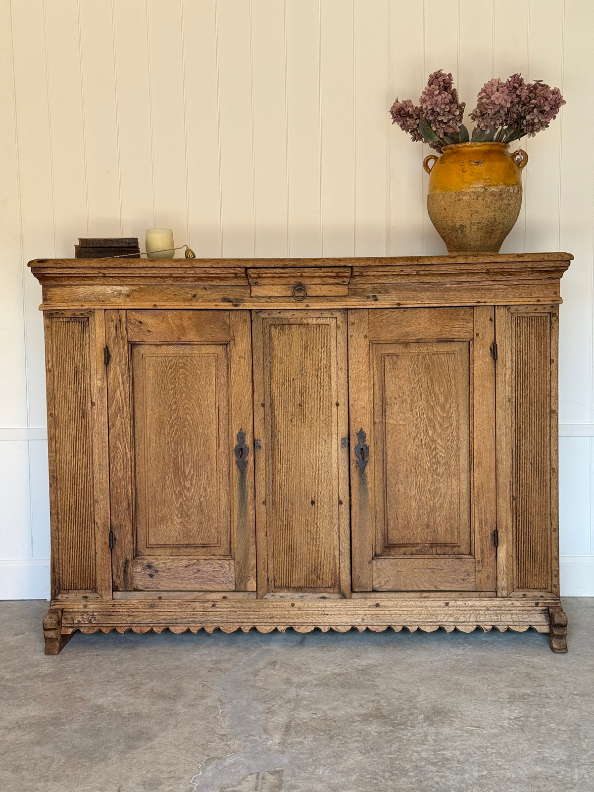 Tall 18th Century German Oak Sideboard