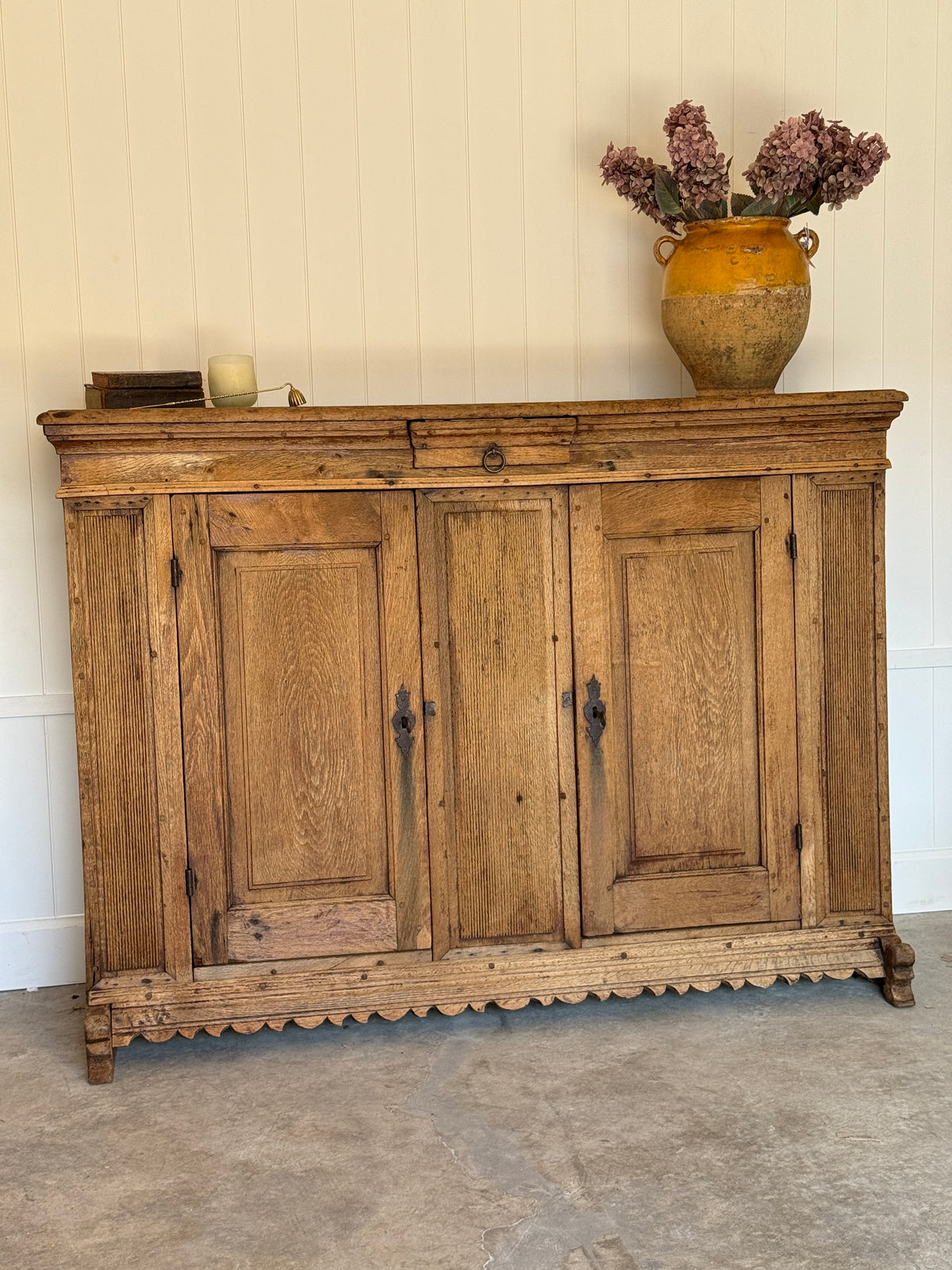 Tall 18th Century German Oak Sideboard