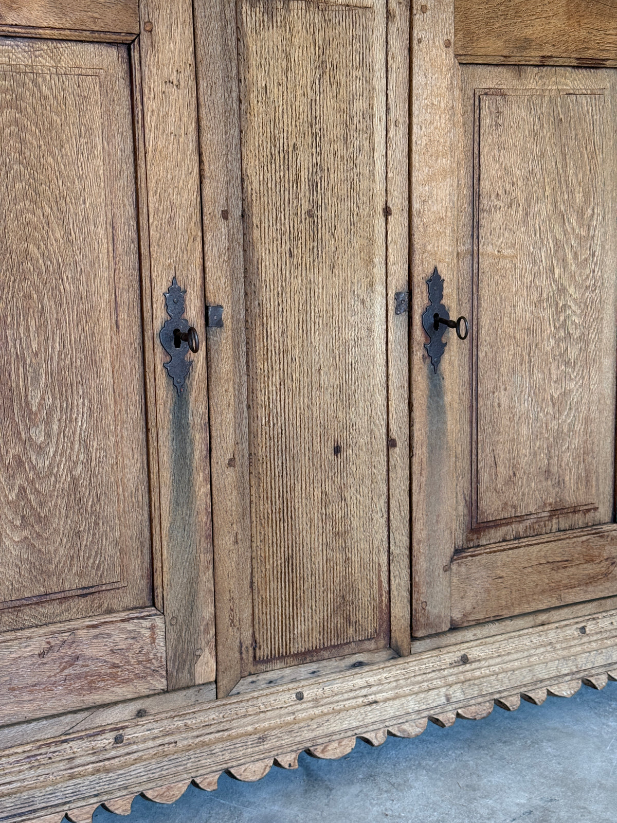 Tall 18th Century German Oak Sideboard