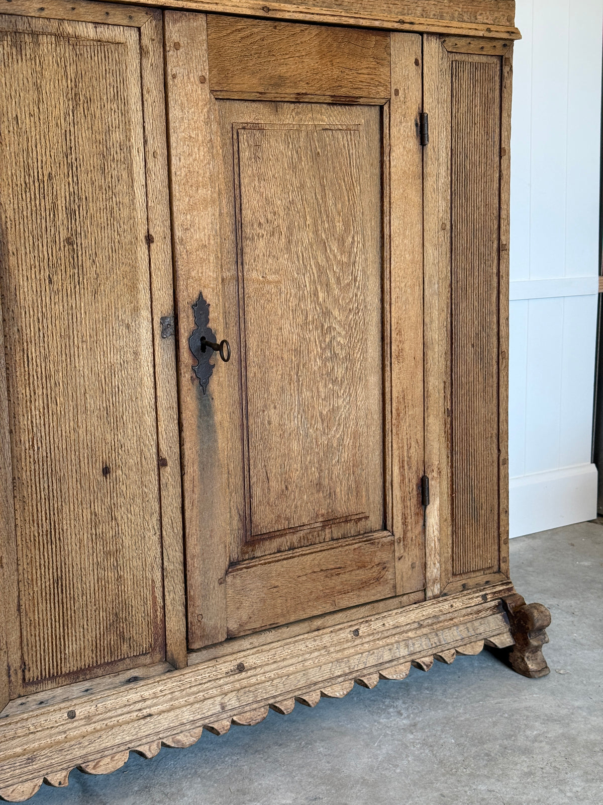 Tall 18th Century German Oak Sideboard