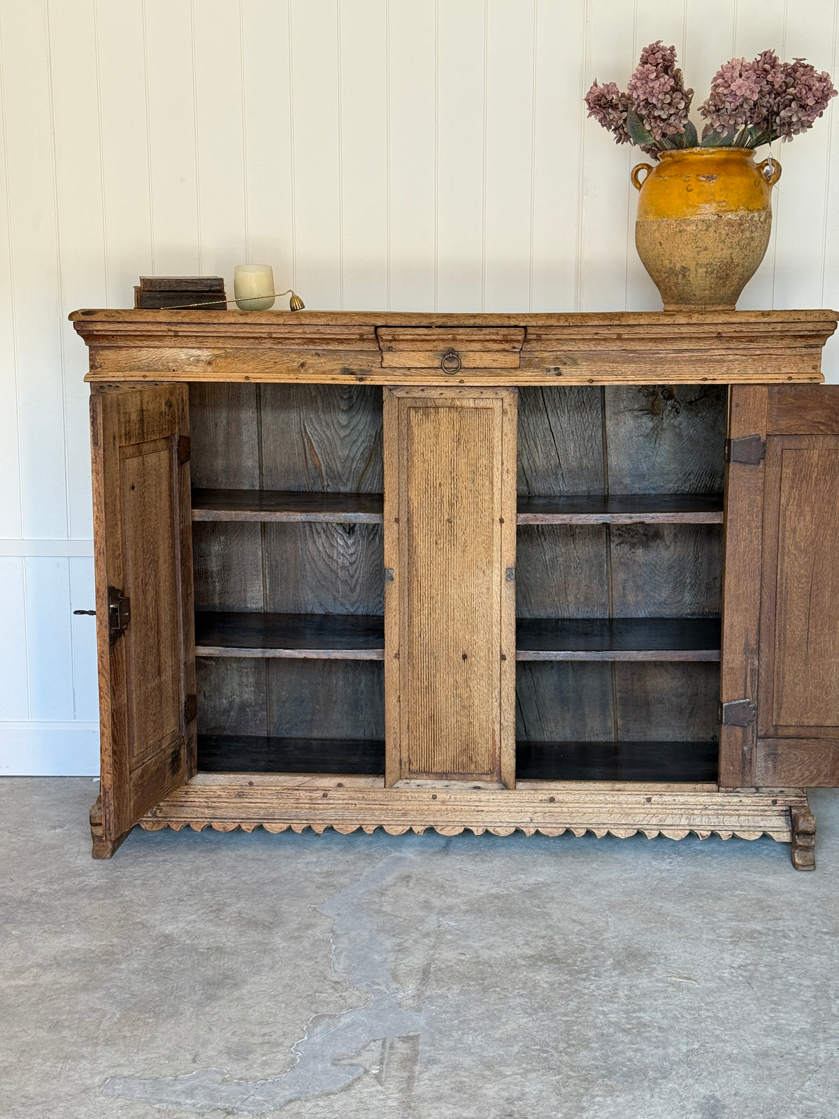 Tall 18th Century German Oak Sideboard