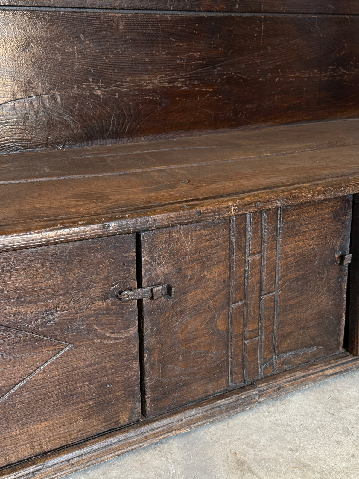 18th Century Spanish Settle Bench with Storage