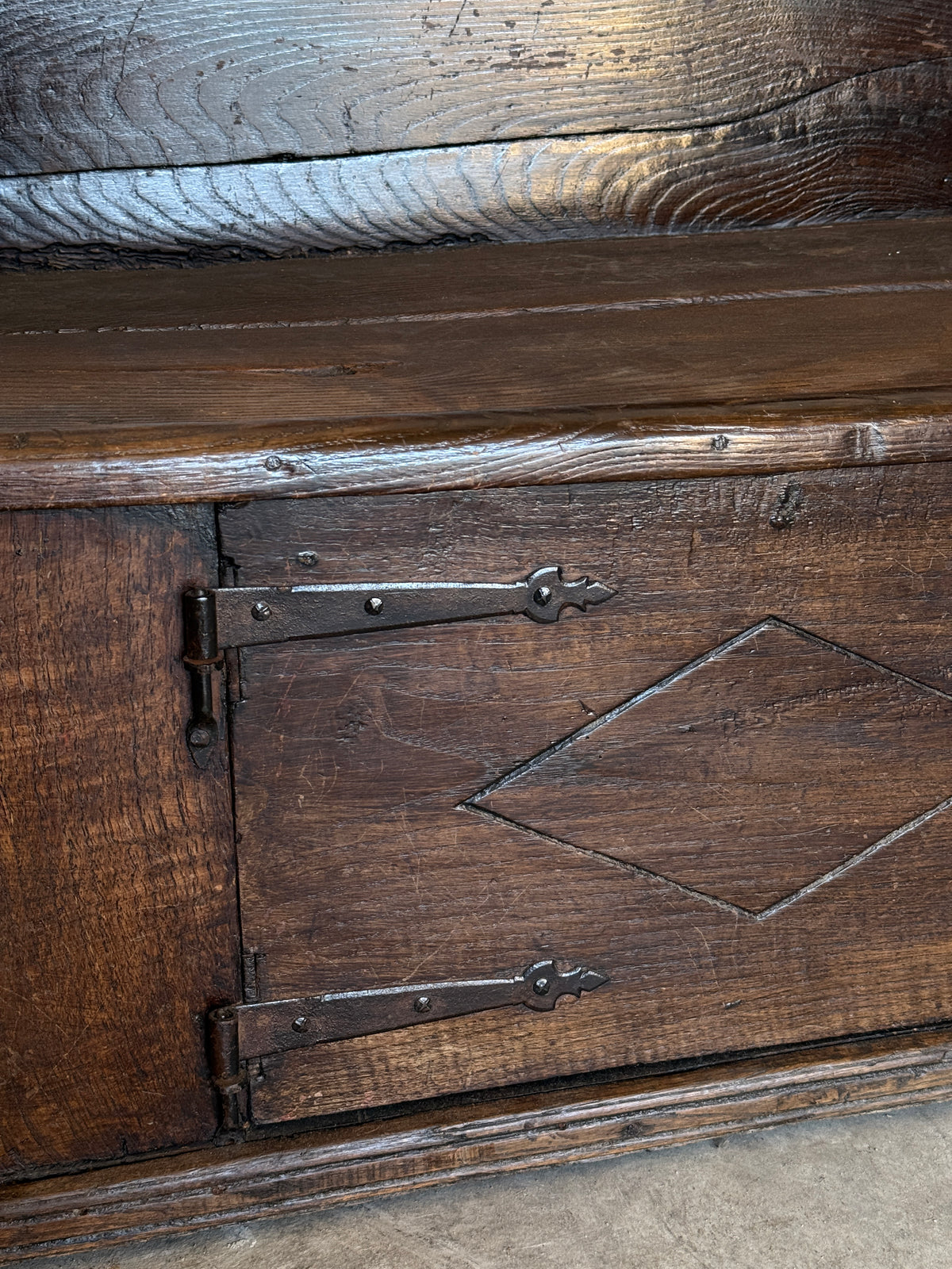 18th Century Spanish Settle Bench with Storage