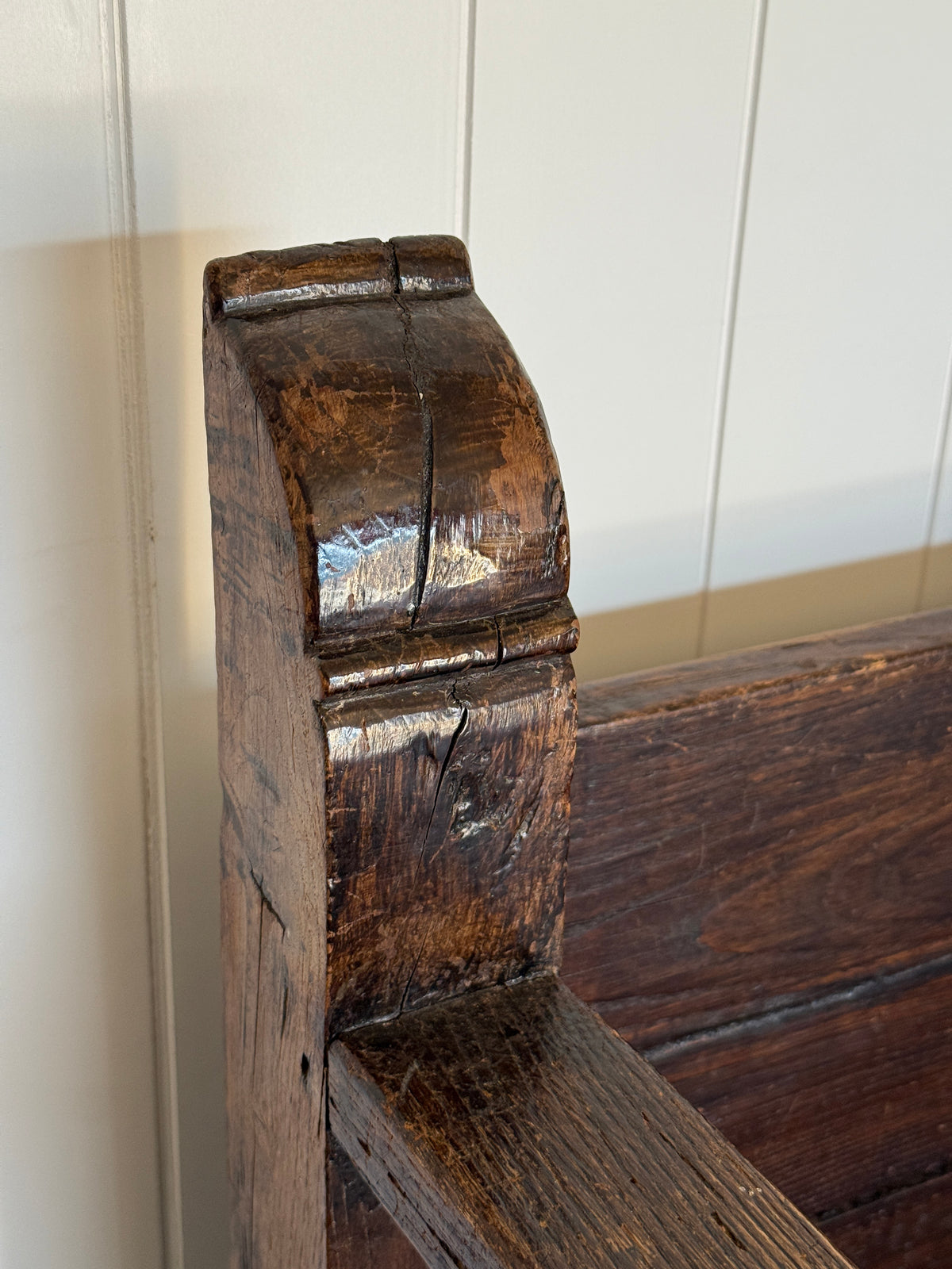 18th Century Spanish Settle Bench with Storage
