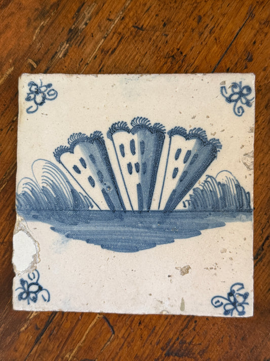 18th Century Dutch Delft Tile, Building