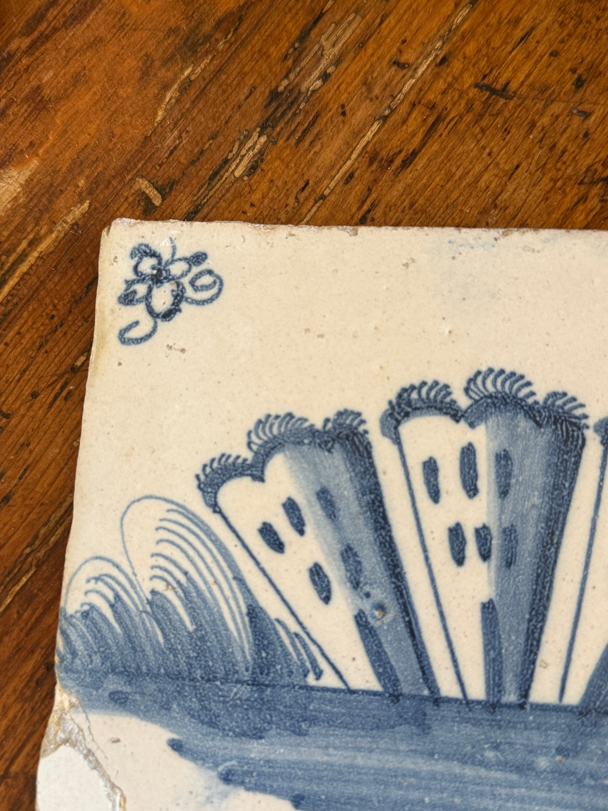 18th Century Dutch Delft Tile, Building