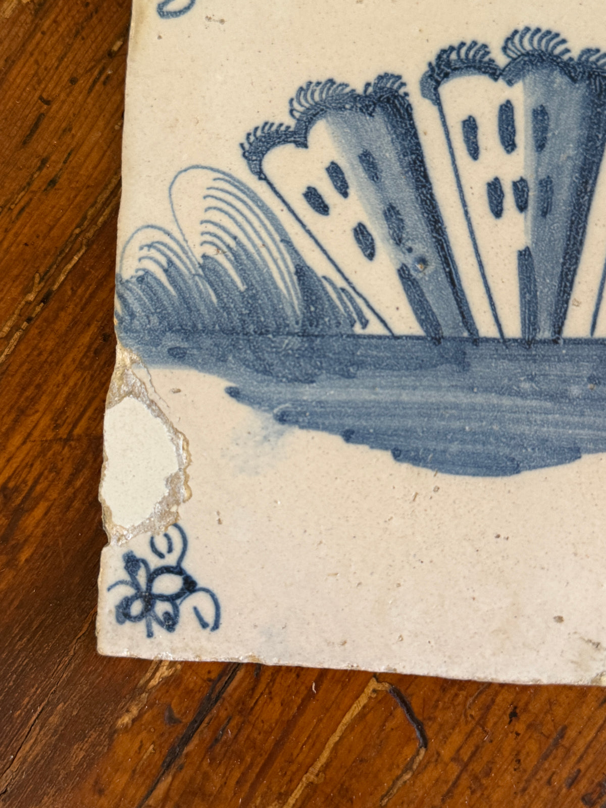 18th Century Dutch Delft Tile, Building