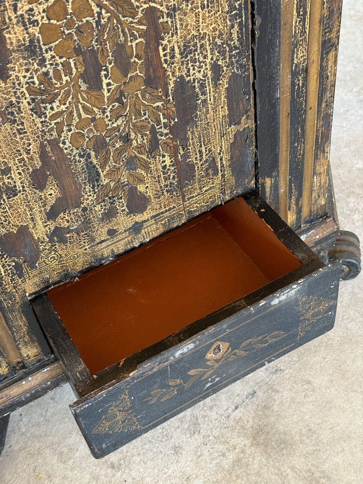 Swedish Black Painted Corner Cupboard, Dated 1793