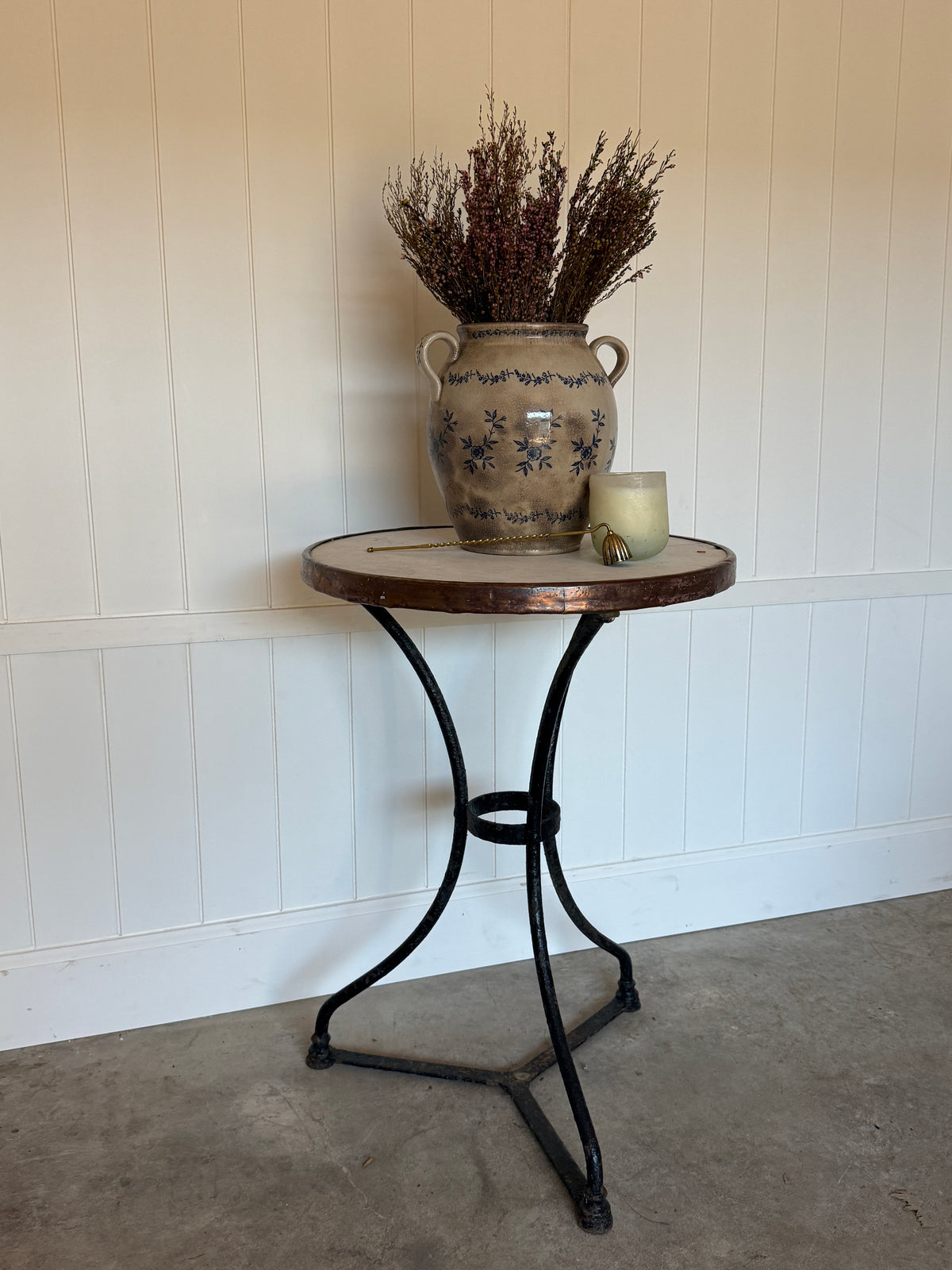 French Bistro Table with Marble Top c.1900