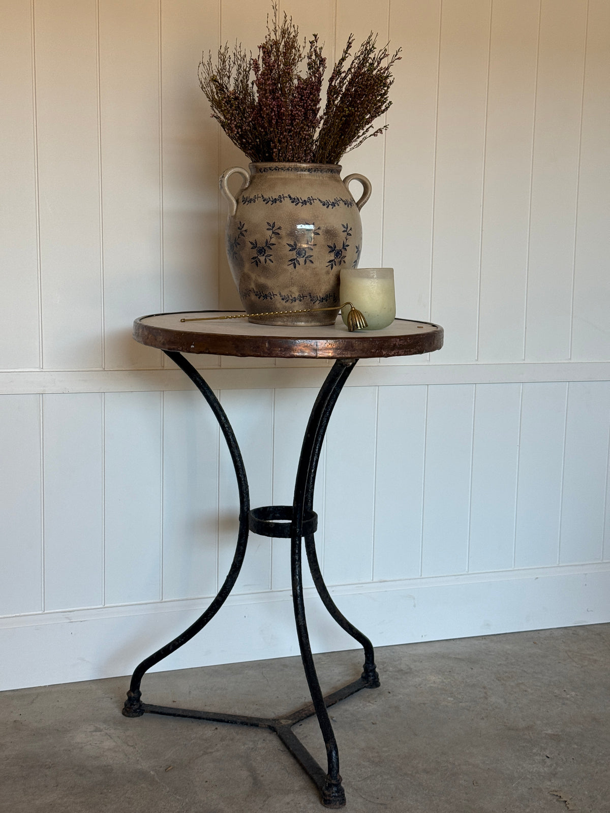 French Bistro Table with Marble Top c.1900