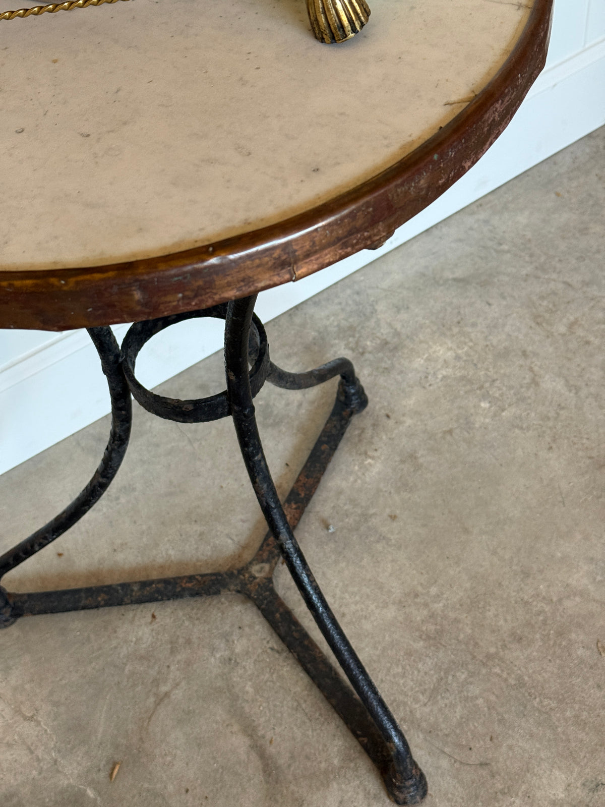 French Bistro Table with Marble Top c.1900