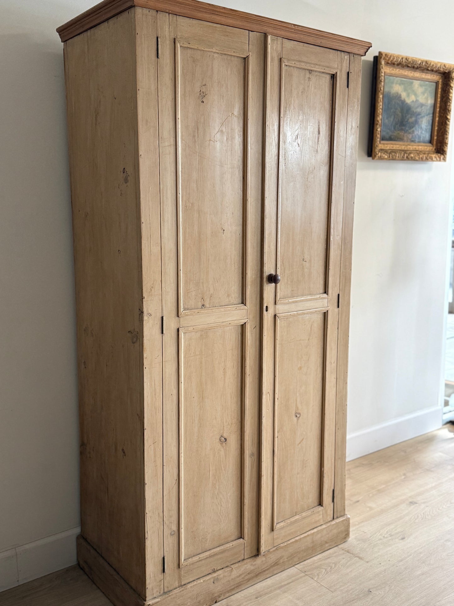 Antique English Pine Larder Cabinet