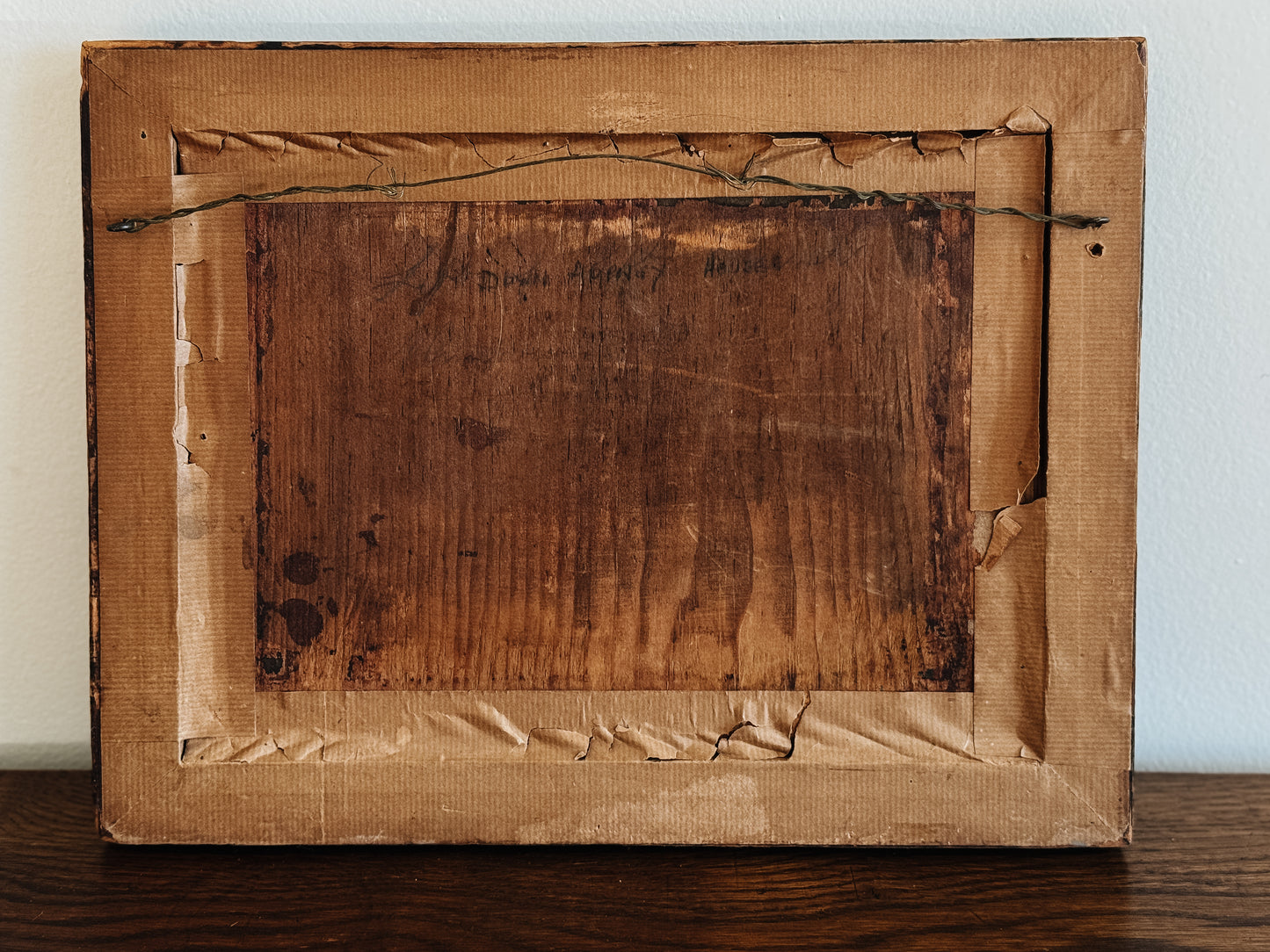 Antique English Pencil & Sepia Watercolor Painting, Down Ampney House