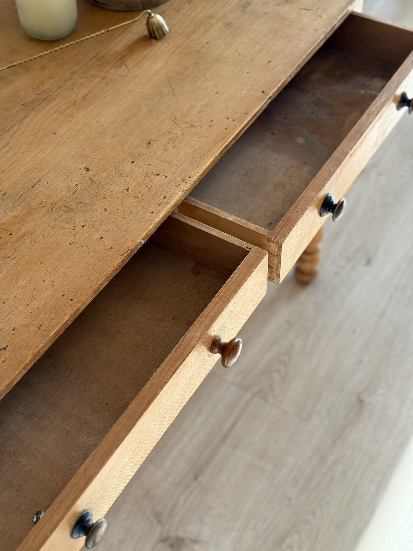 Antique English Pine Accent Table/Desk