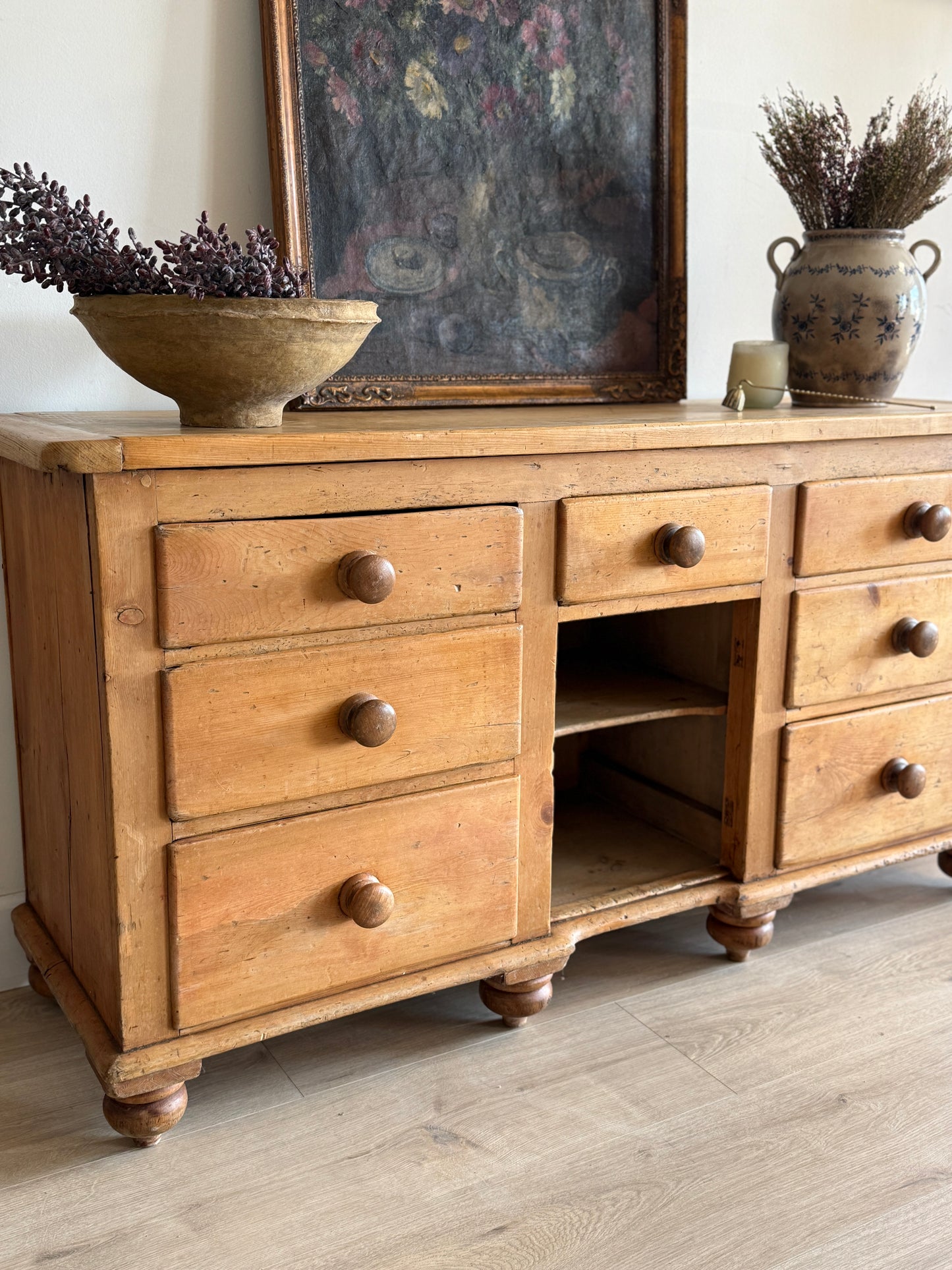Antique English Pine Sideboard