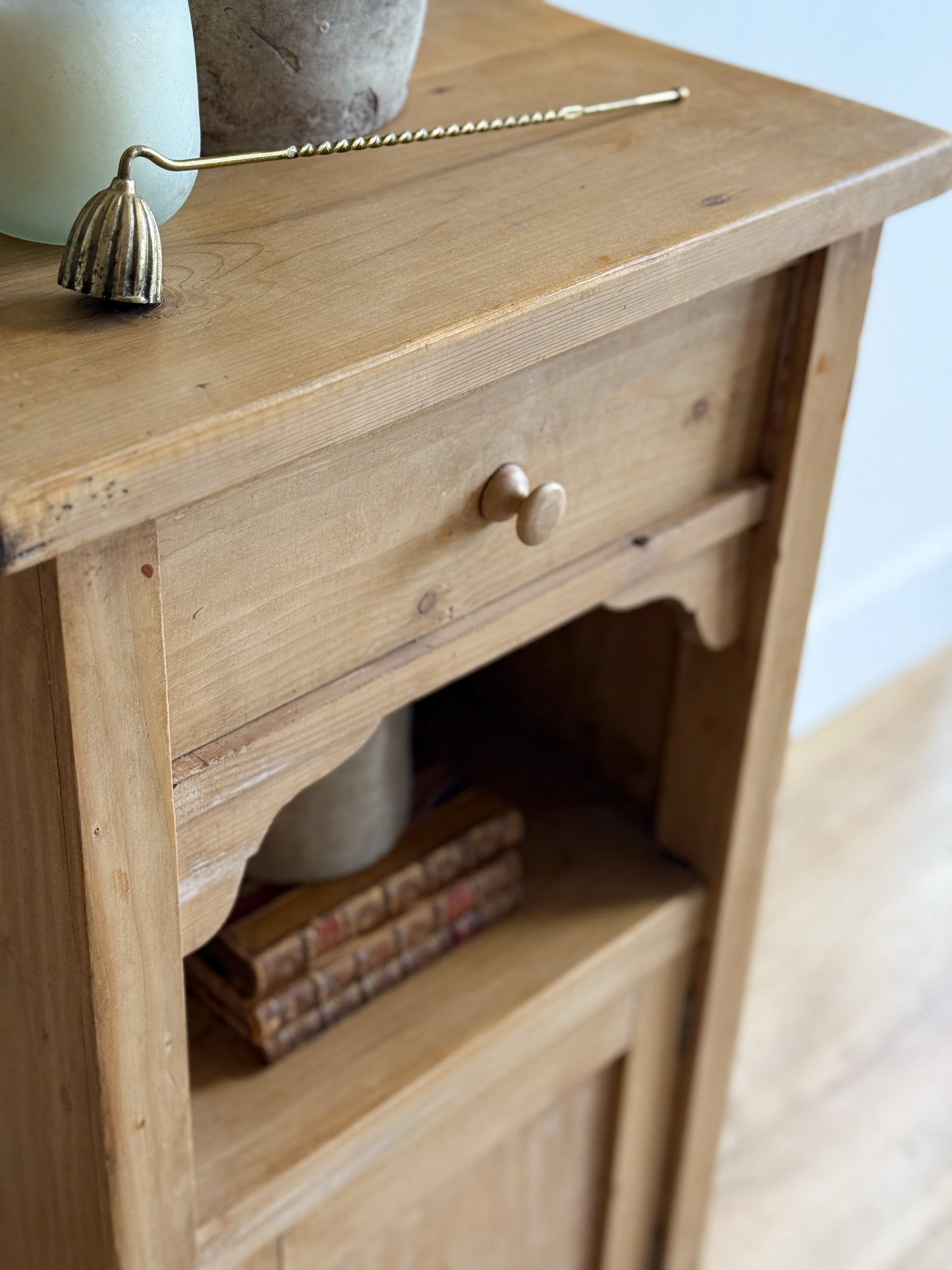 Antique English Pine Nightstand
